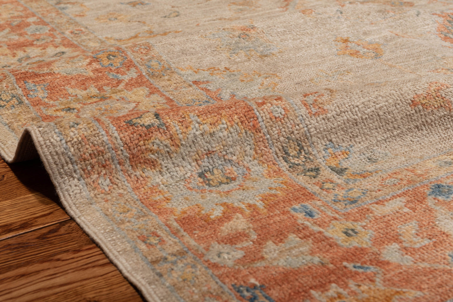 Angora Oushak 149319 Beige Rust 6x8.6 Hand Knotted Rug