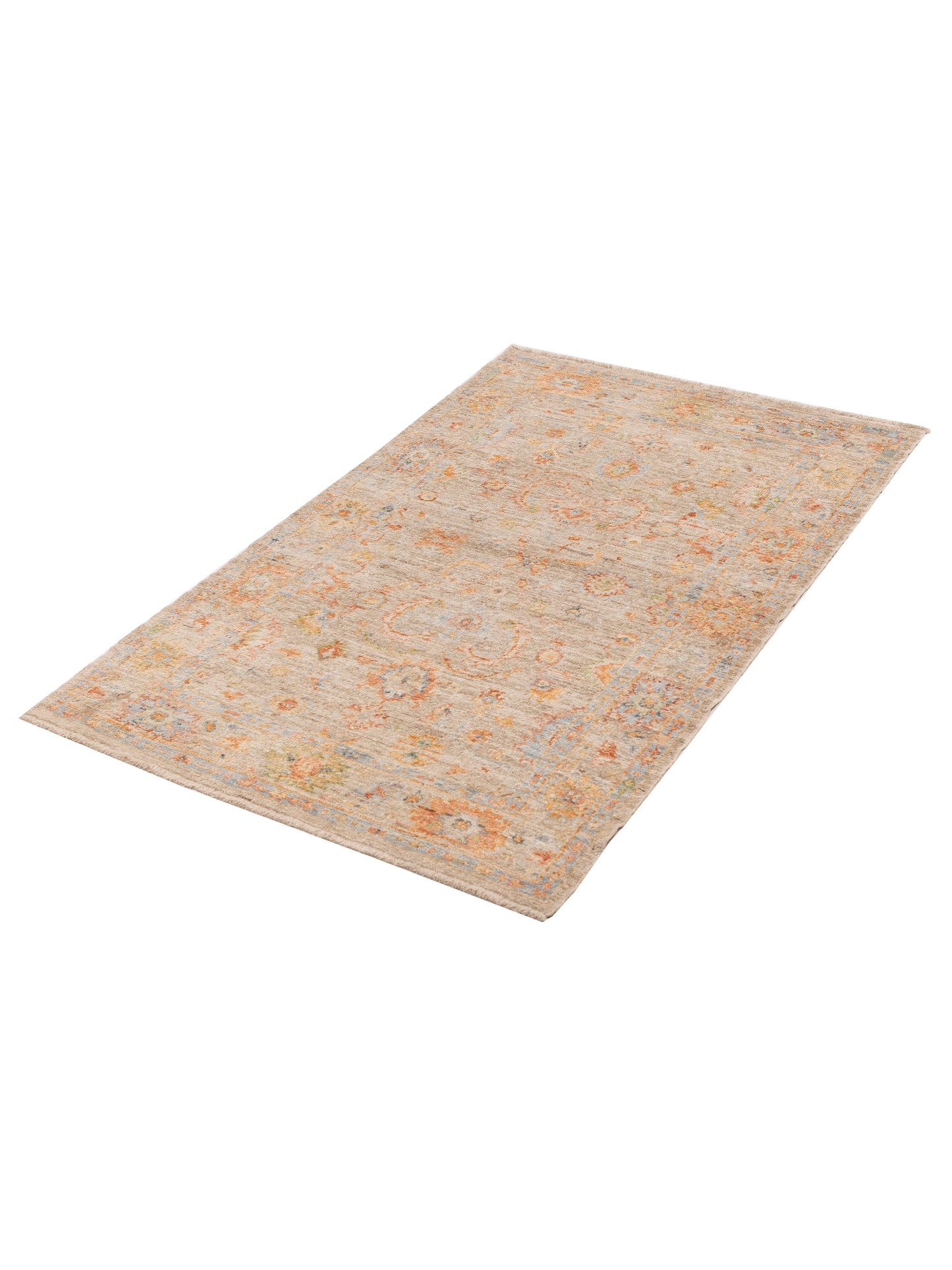 Angora Oushak 152629 Brown Beige 4.1x6.8 Hand Knotted Rug