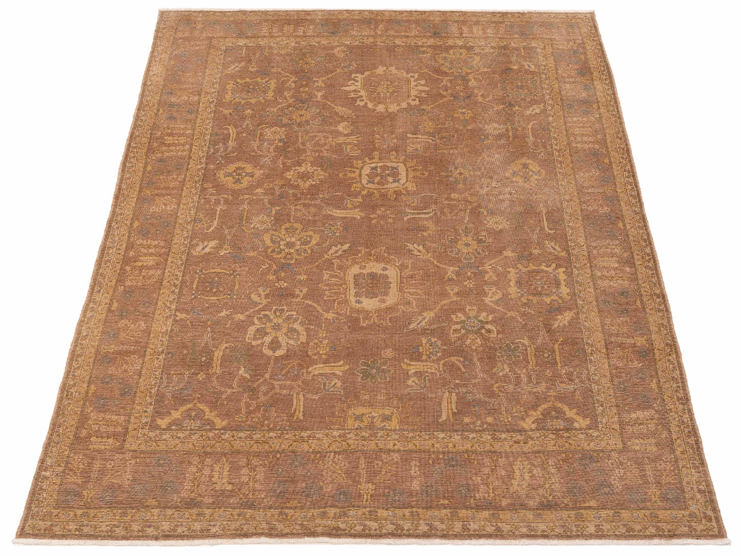 Turkish Elvan 74977 Light Brown 9x11 Hand Knotted Rug