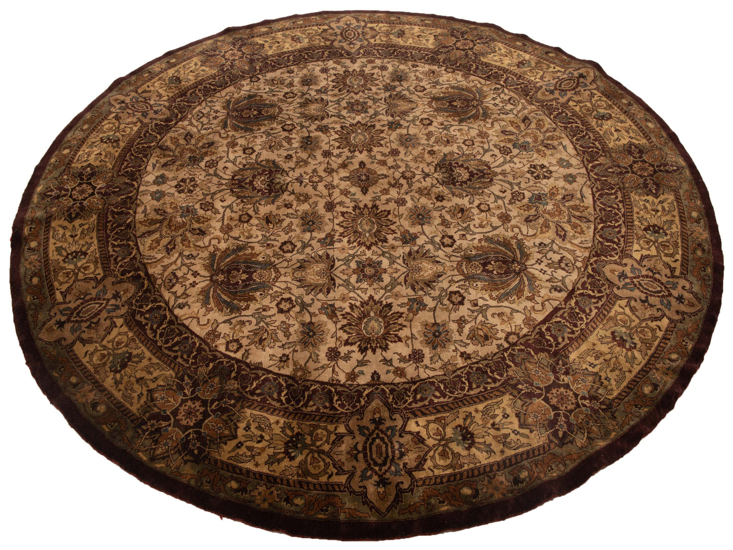 Crown 111650 Beige Brown 9.9x9.9 Hand Knotted Rug
