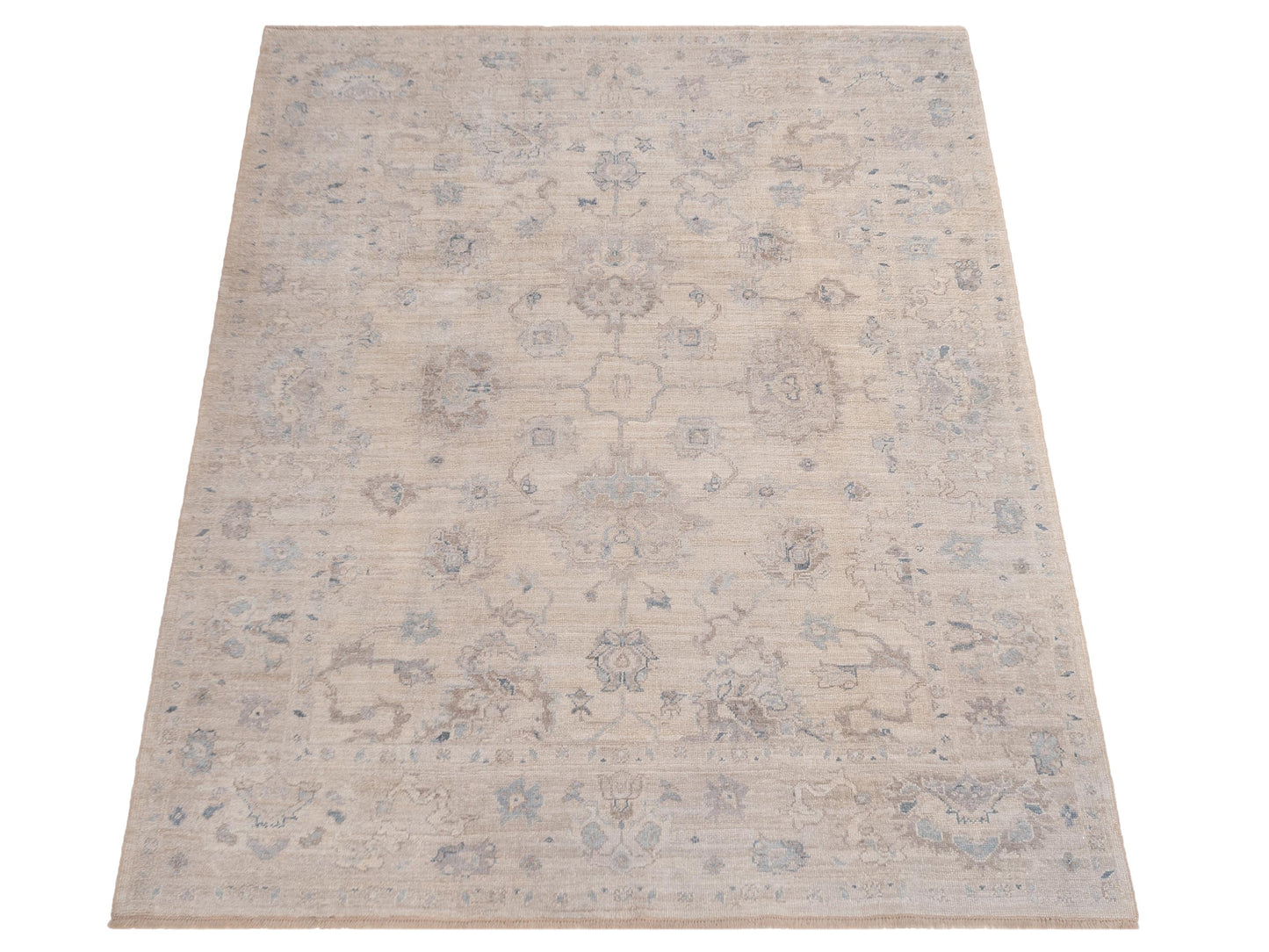 Angora Oushak 150691 Silver Silver 7.9x8 Hand Knotted Rug