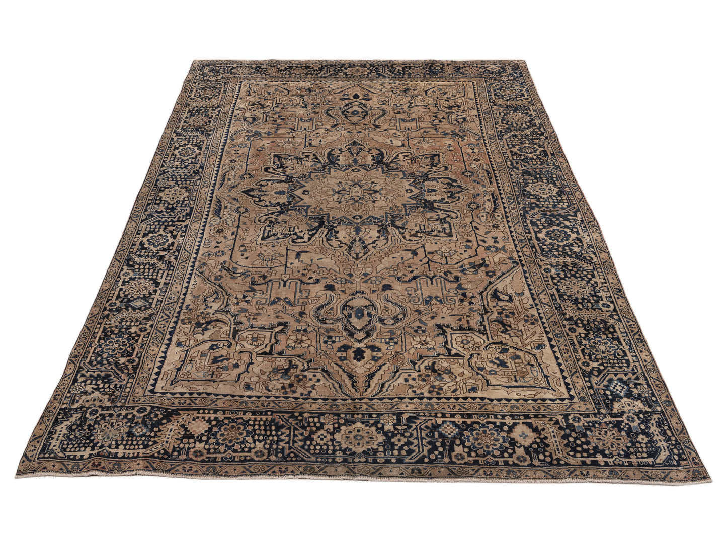 Persian 153625 Brown Navy 9.4x12.9 Hand Knotted Rug