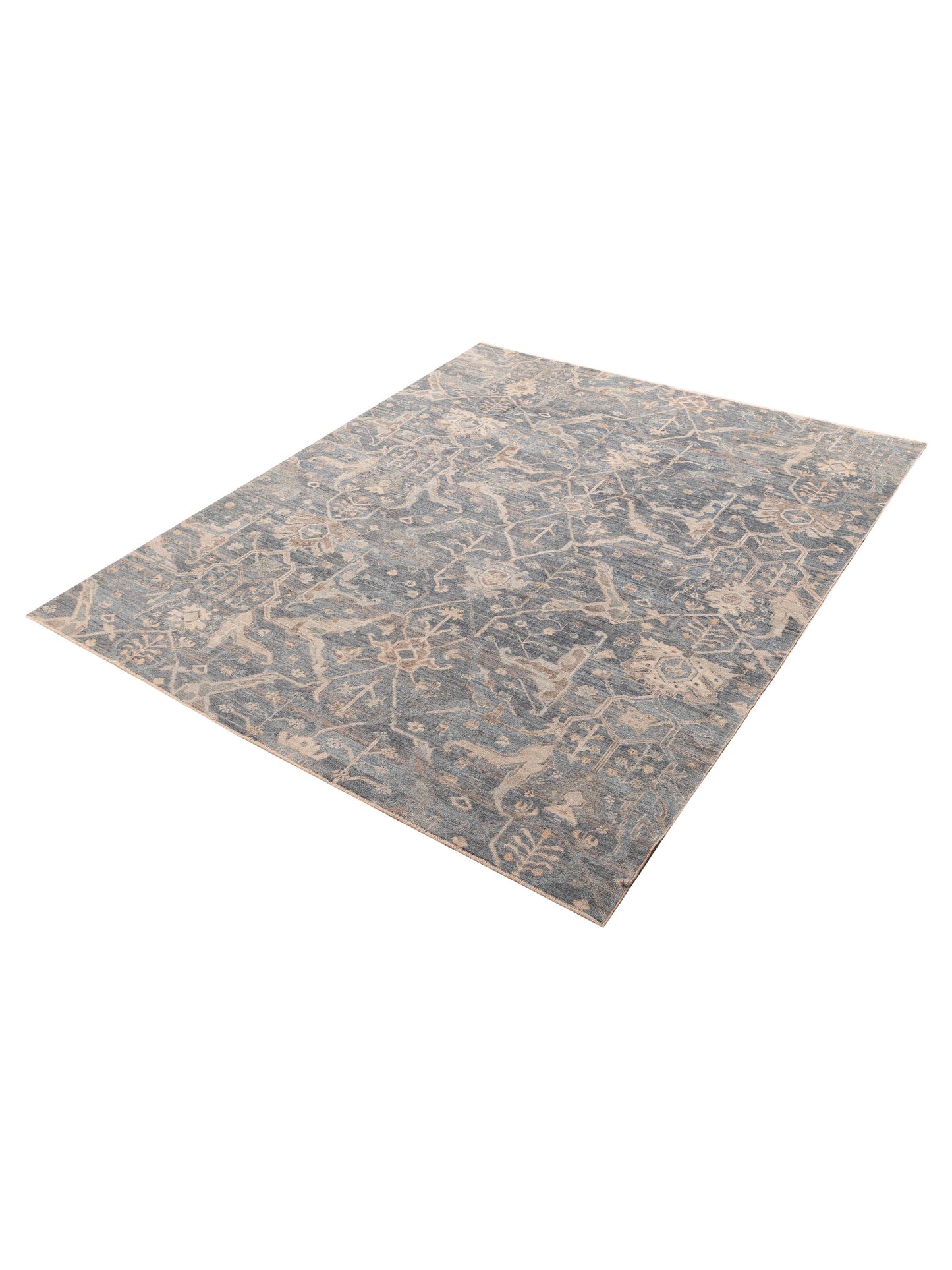 Angora Oushak 155798 Gray Gray 9.4x11.5 Hand Knotted Rug