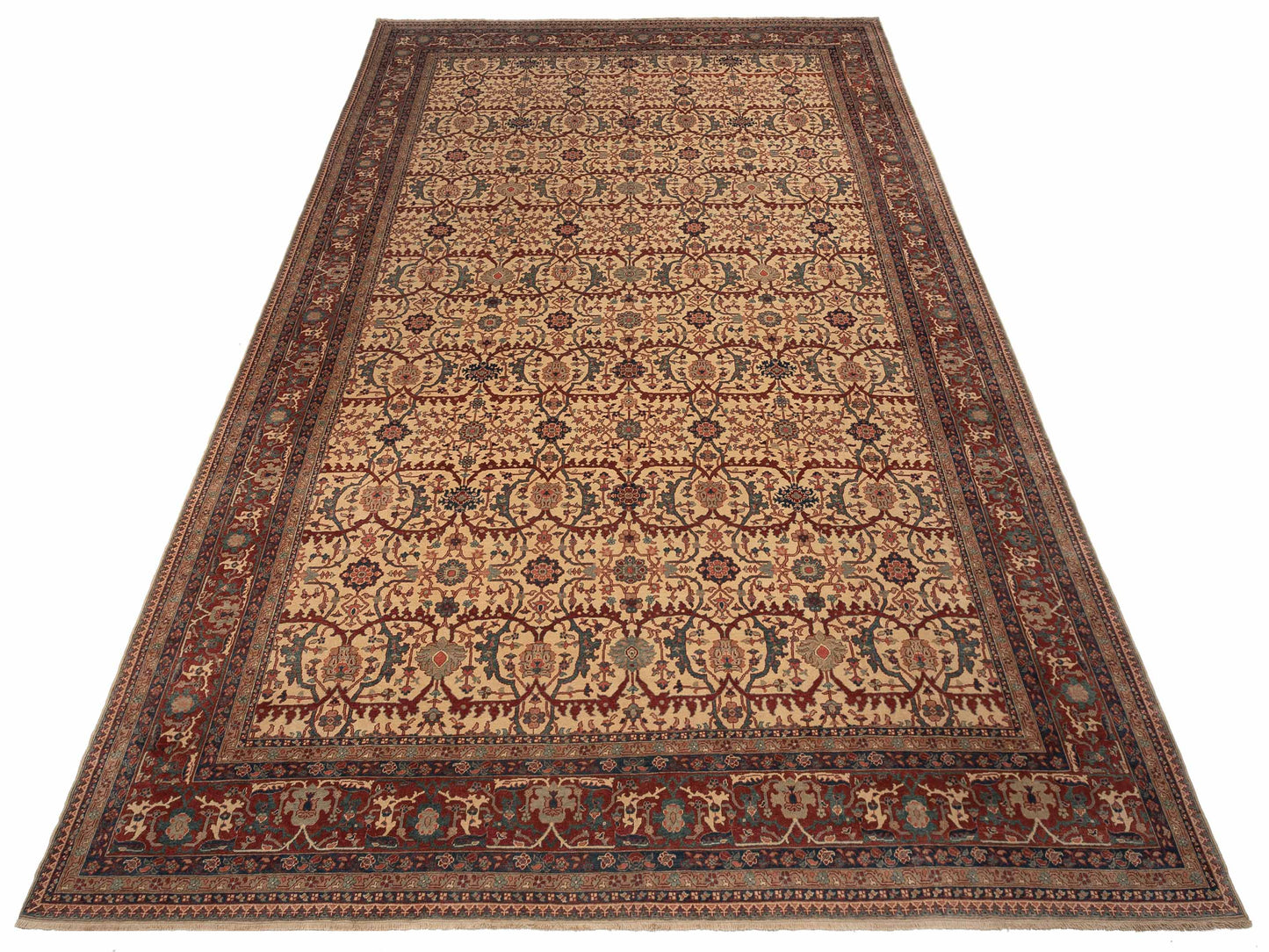 Antique Loom 108028 Ivory Red 14.4x20 Hand Knotted Rug