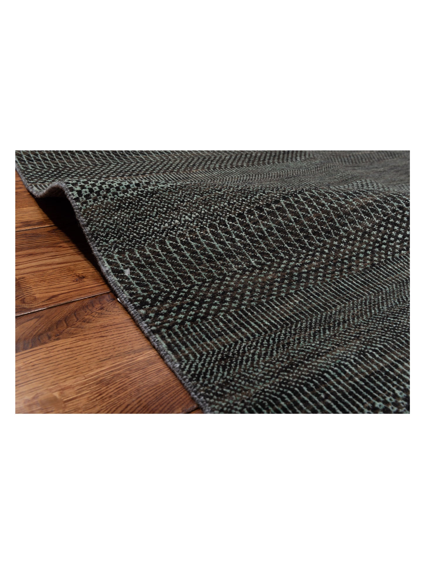 Aurore 120457 Charcoal Gray 8.1x10.3 Hand Knotted Rug