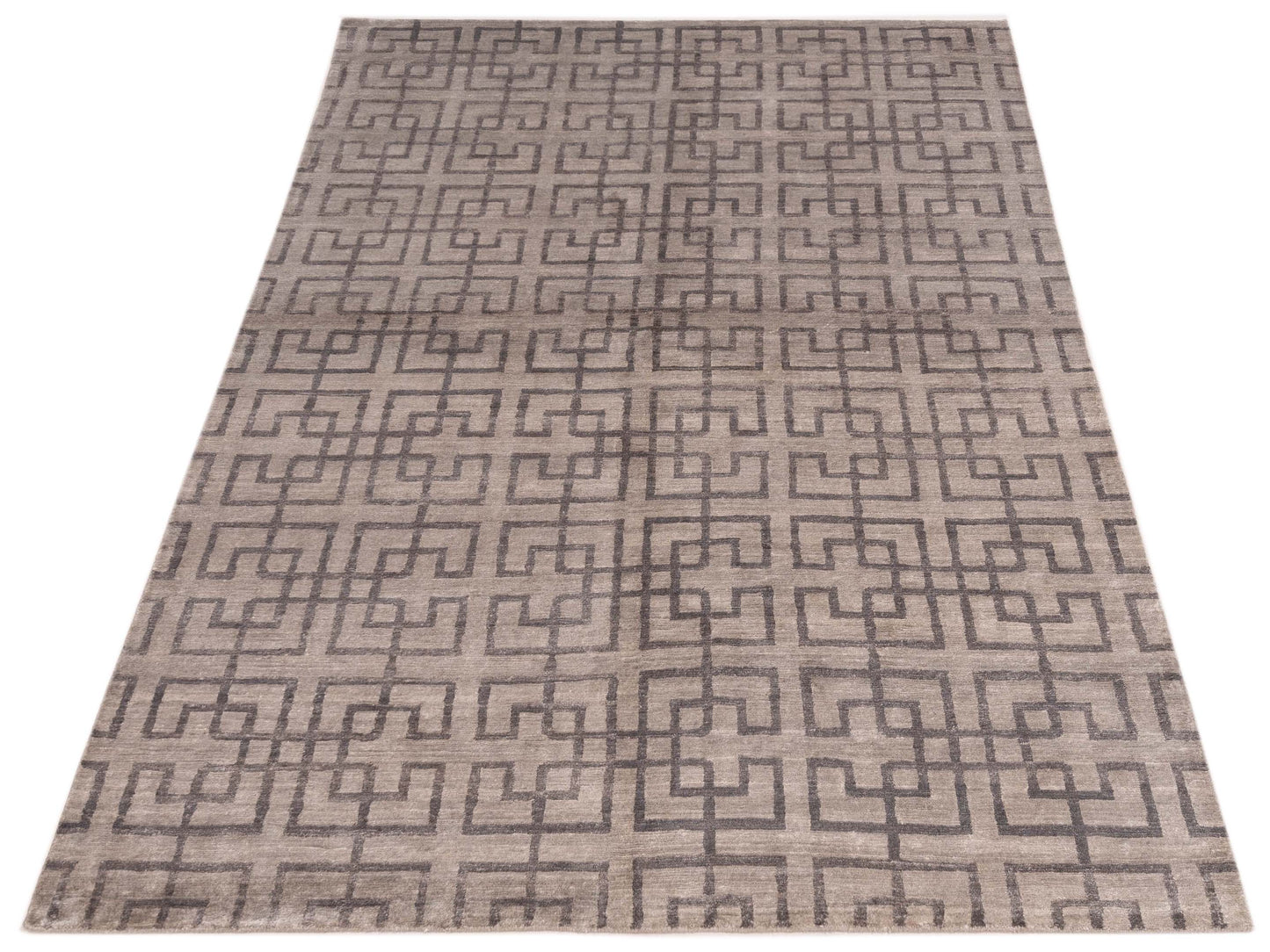 Tibetino 126590 Silver Gray Silver Gray 6x8.9 Hand Knotted Rug