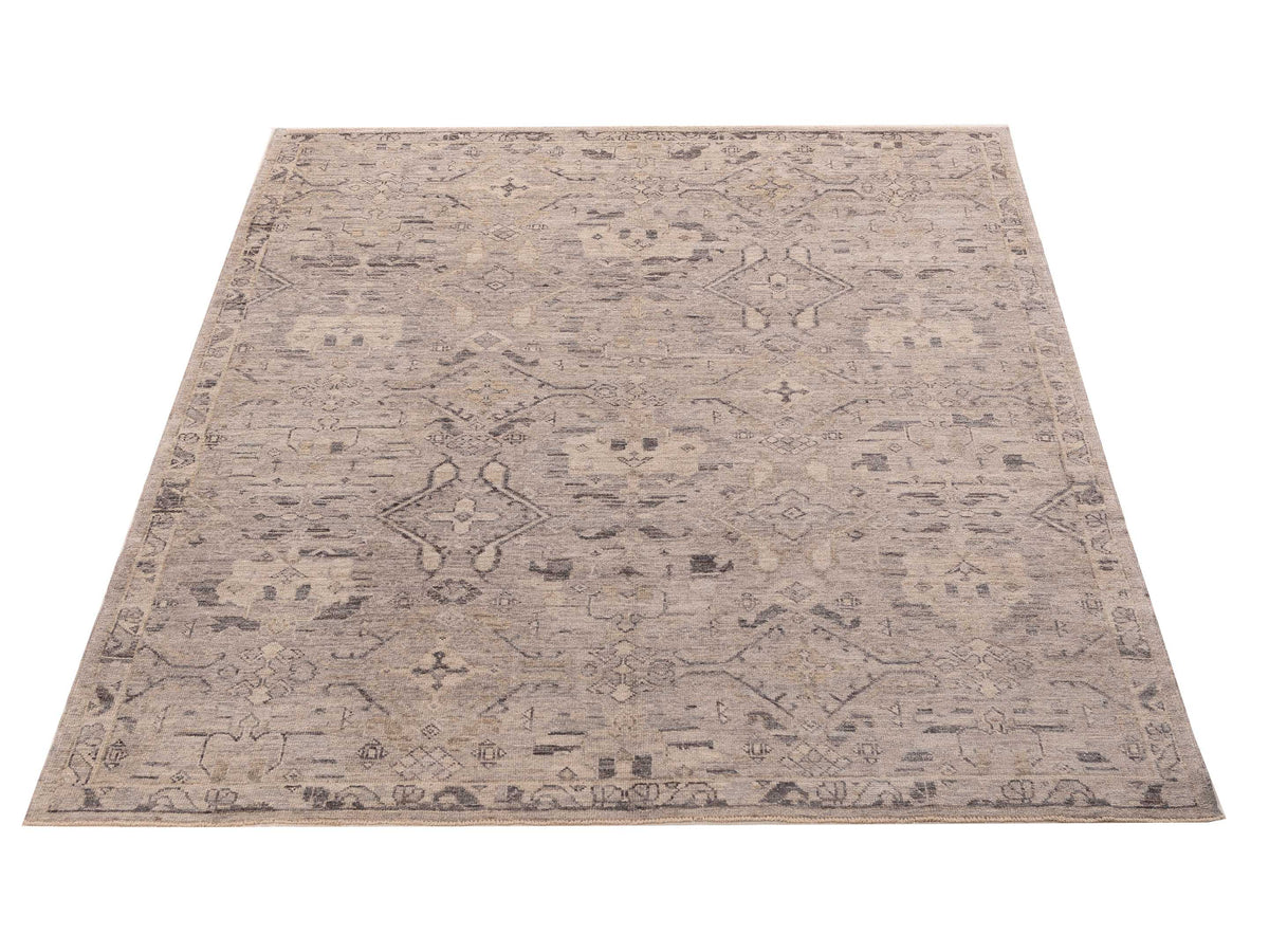 Angora Oushak 156194 Gray Gray 8x9.8 Hand Knotted Rug
