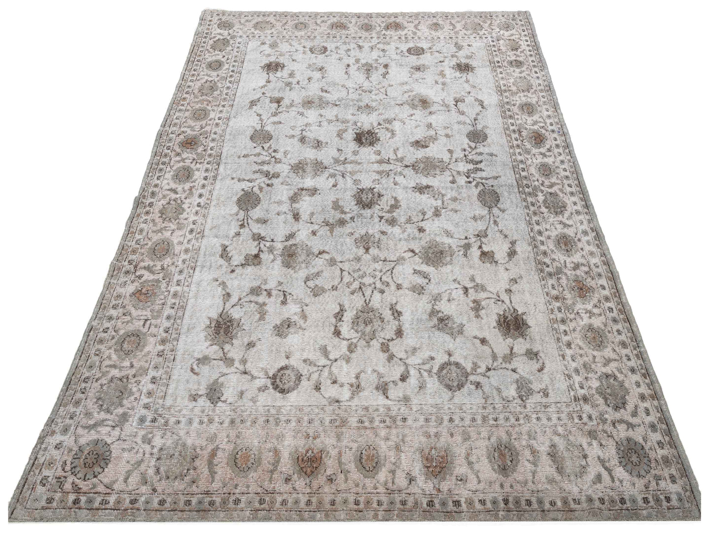 Vintage 124292 Light Gray 8.1x11.1 Hand Knotted Rug