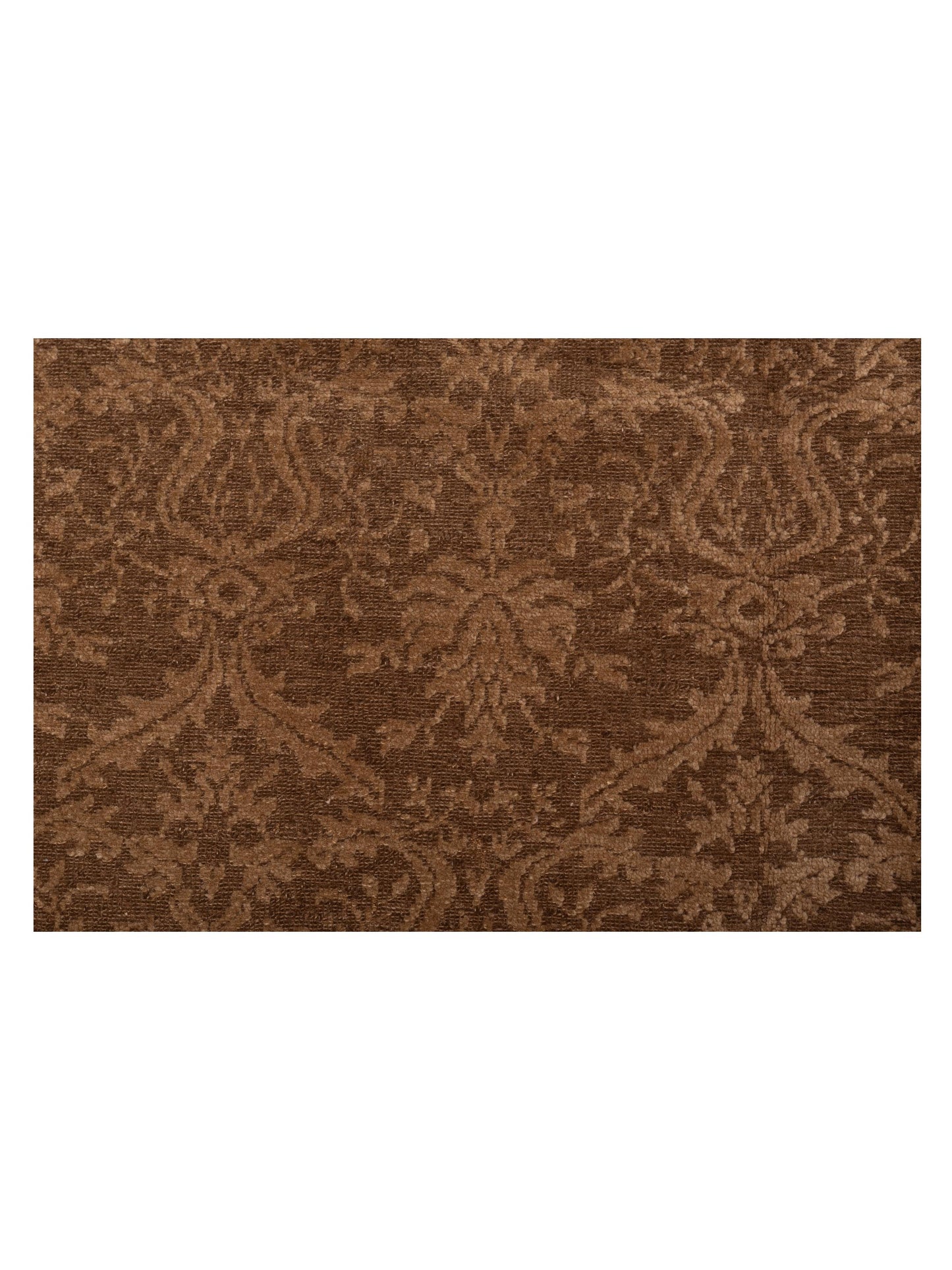 Defne Begonia Dark Brown Light Brown 6.3x9 Hand Knotted Rug