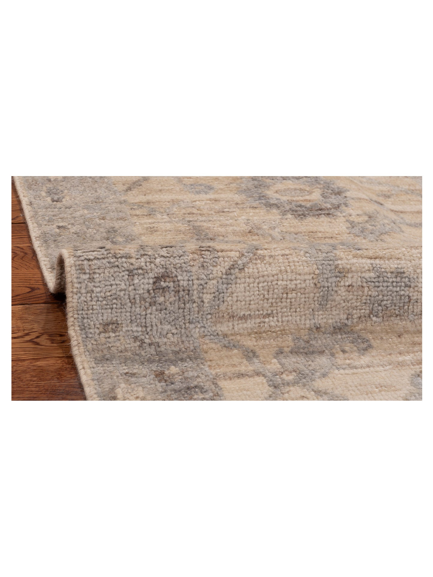 Angora Oushak 153988 Ivory Gray 2.5x10.1 Hand Knotted Rug