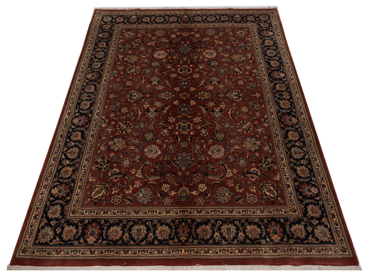 Magnolia 148539 Rust Black 7.2x8.10 Hand Knotted Rug