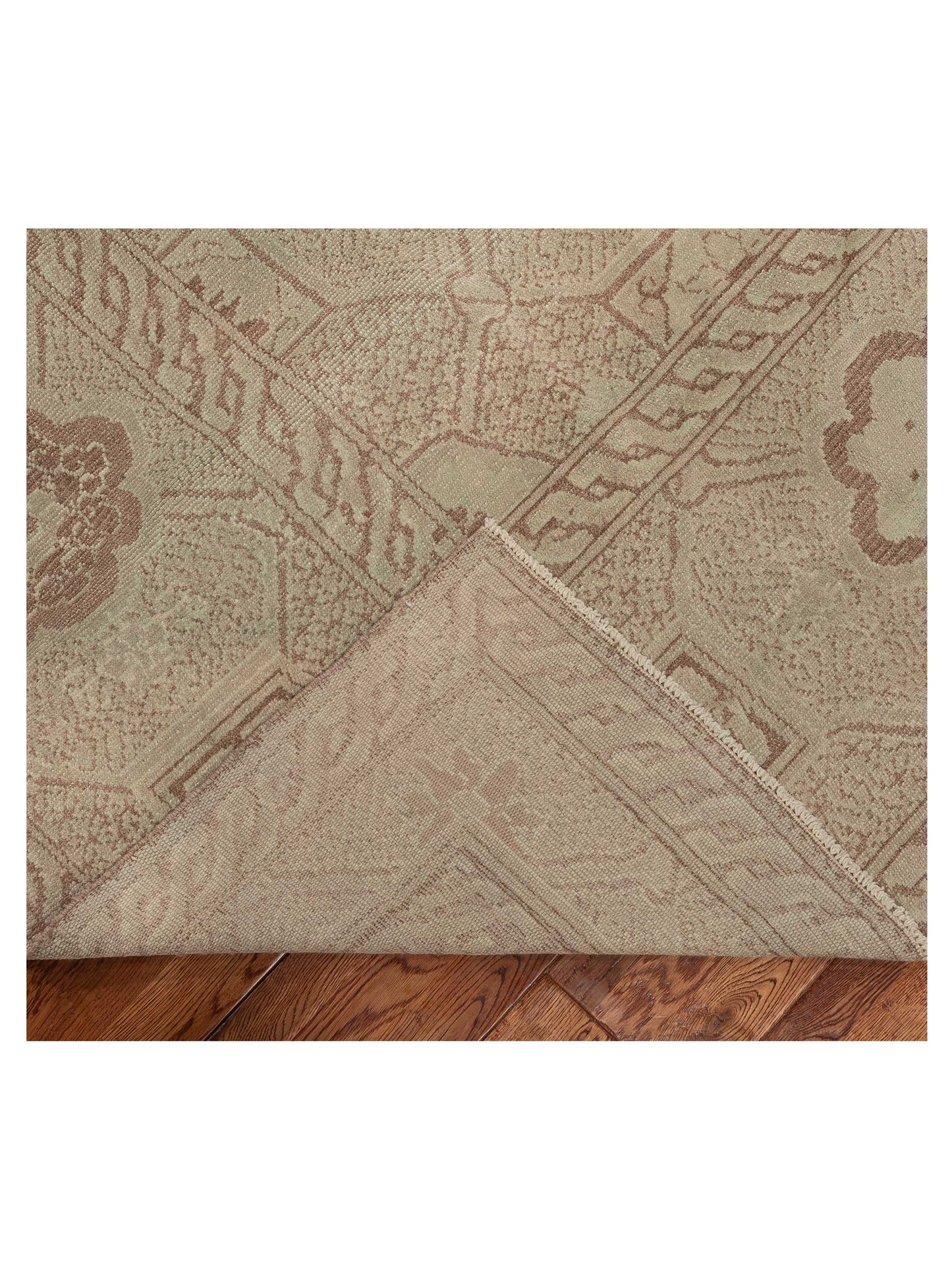 Vintage 154371 Beige Beige 10x12.4 Hand Knotted Rug