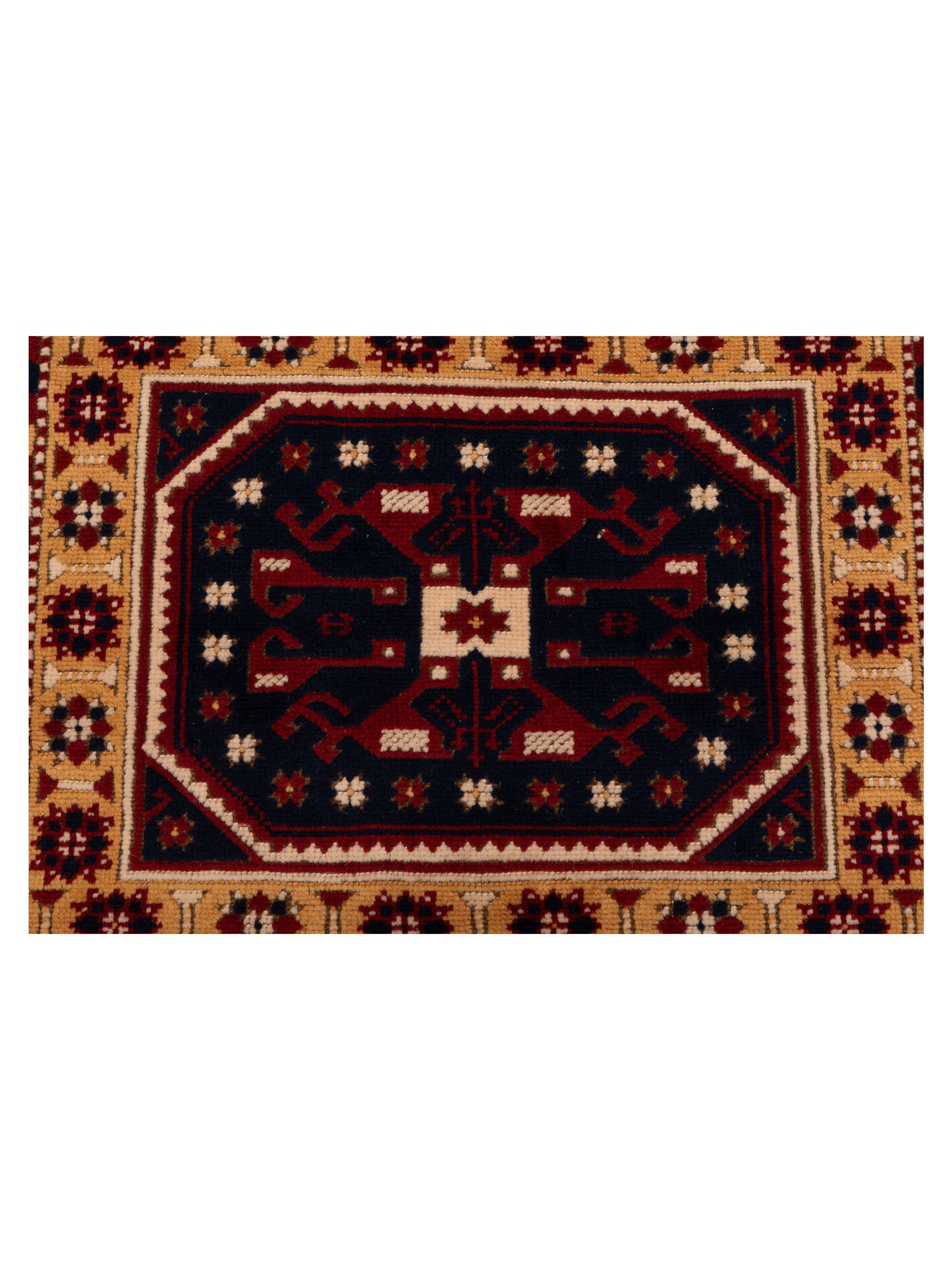 Turkish Shirwan 145243 Gold Ivory 4.4x5.10 Hand Knotted Rug