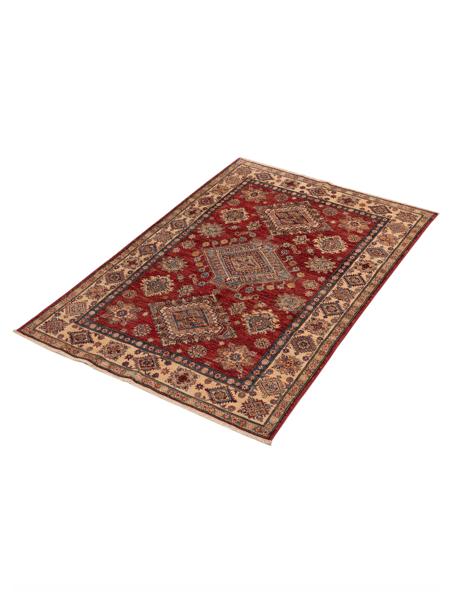 Artisan Kazak 151252 Red Ivory 4.8x6.11 Hand Knotted Rug