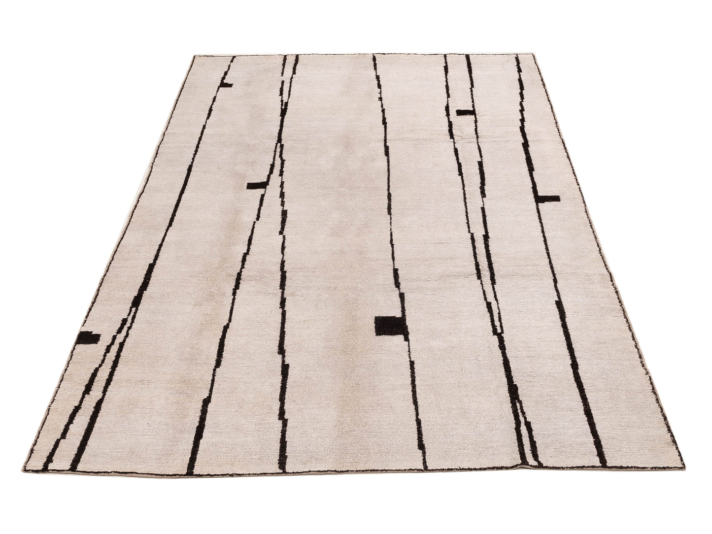 Aladdin 151049 Ivory Black 9x12.4 Hand Woven Rug