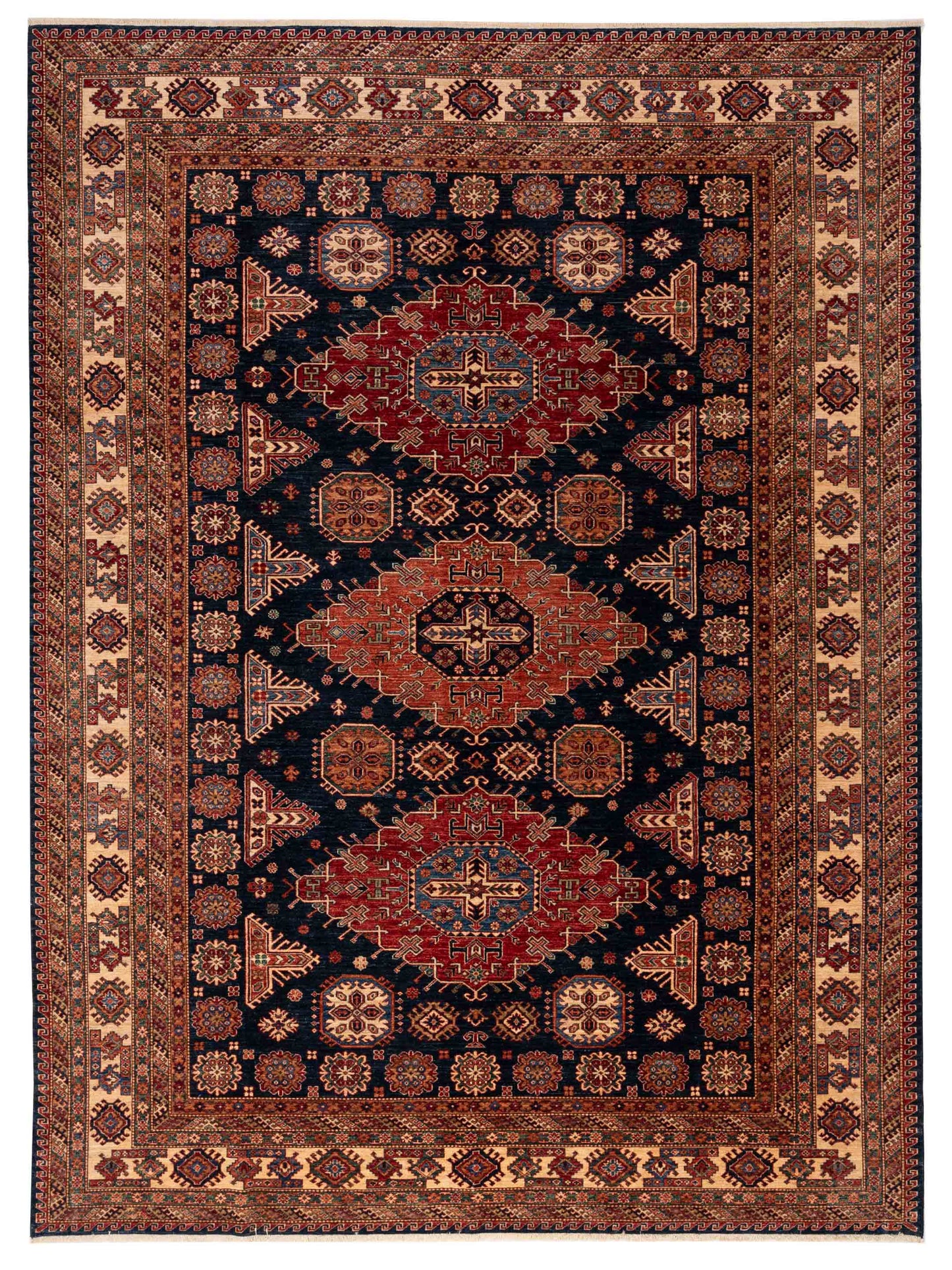 Nomad Super Kazak  Navy Ivory Tribal