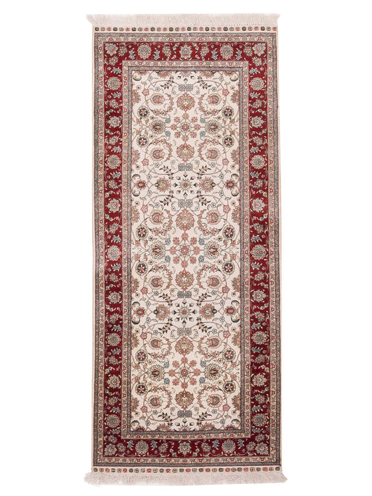Pasha Pure Silk  Ivory Red Traditional