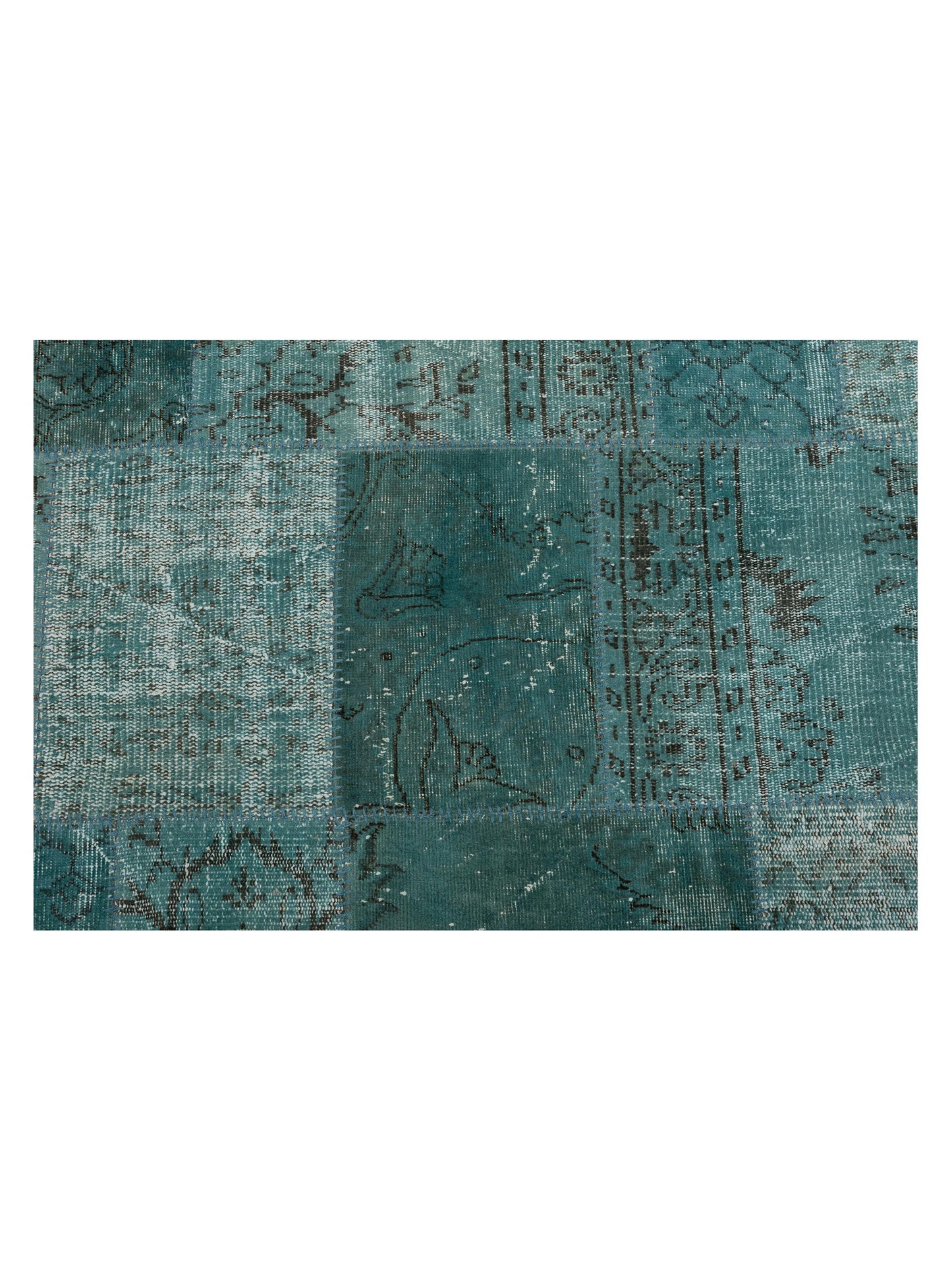 Turkish Vestige Patchwork 114882 Blue 9x12.4 Hand Knotted Rug