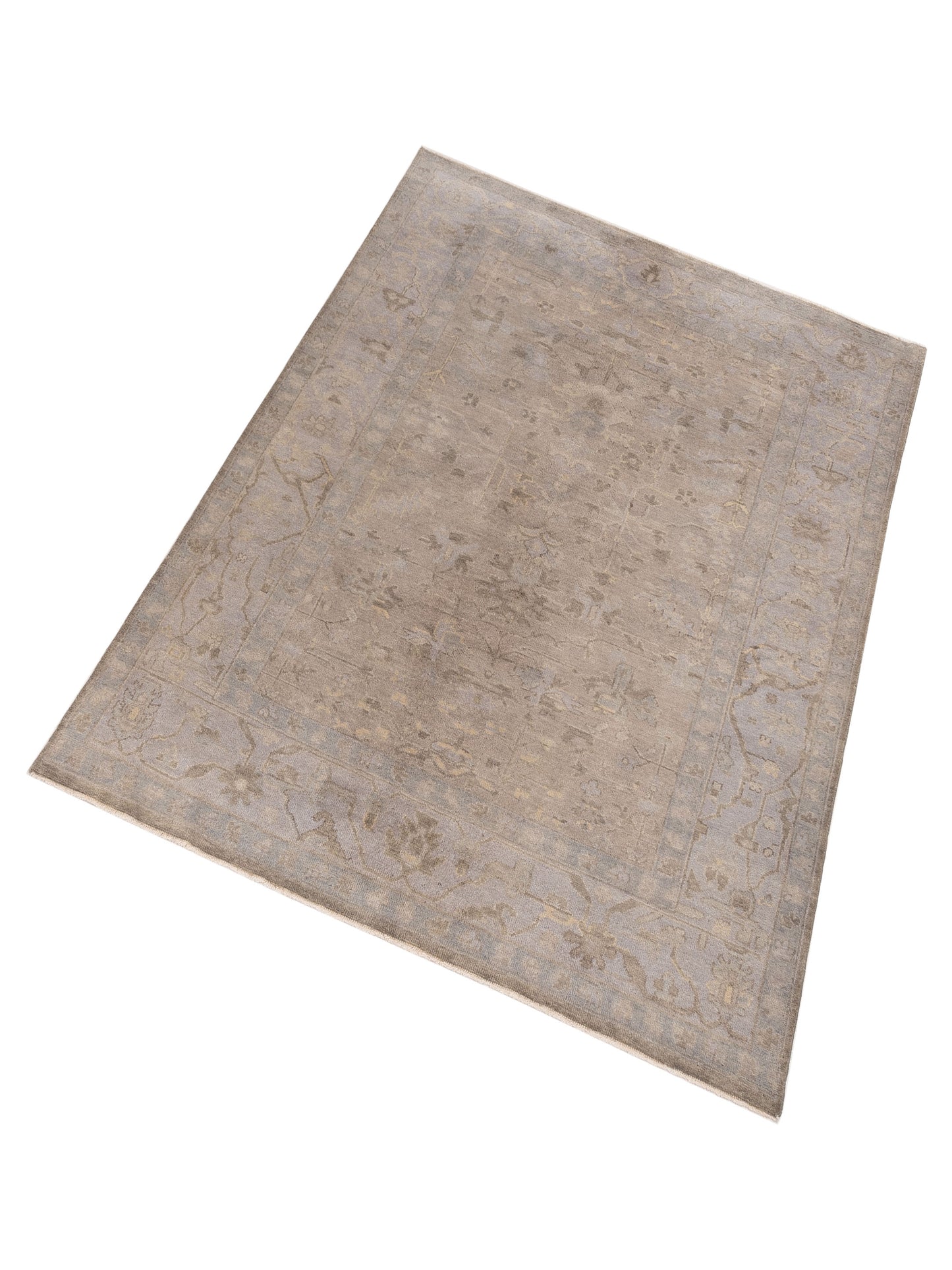 Oushak Shah 120422 Gray Gray 6x9 Hand Knotted Rug