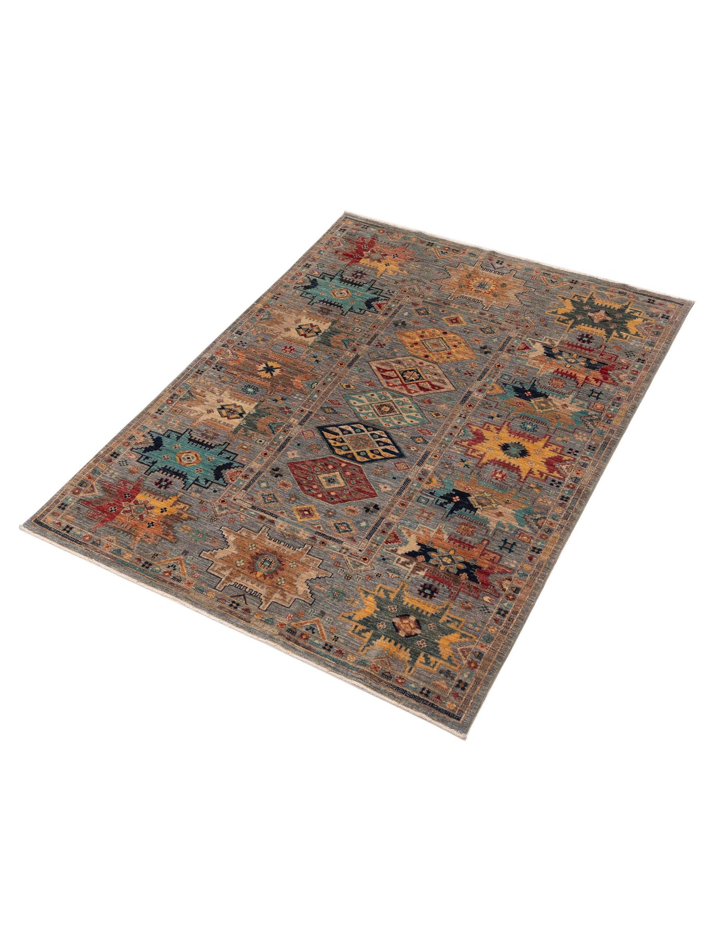 Artisan Kars 152258 Gray Gray 5.6x7.3 Hand Knotted Rug