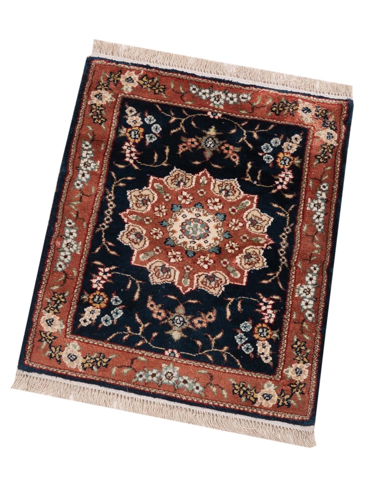 Milas 148678 Blue Copper 1.4x1.10 Hand Knotted Rug