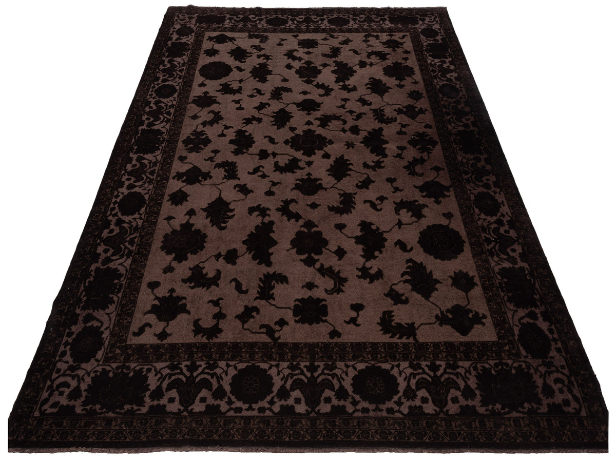 Vintage 78846 Brown 9.1x12.6 Hand Knotted Rug