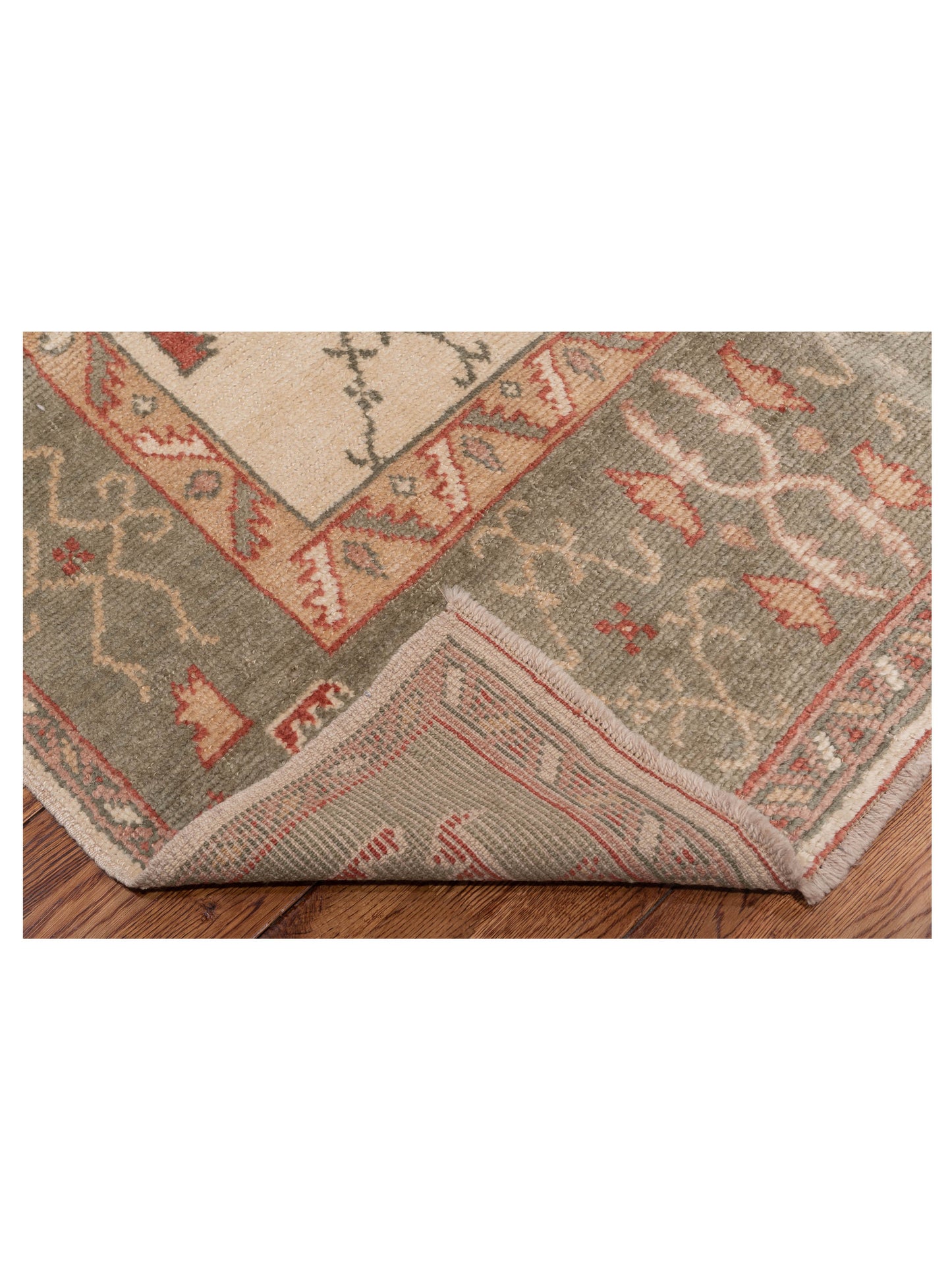 Anadol Oushak 147760 Ivory Green 5.7x10.3 Hand Knotted Rug