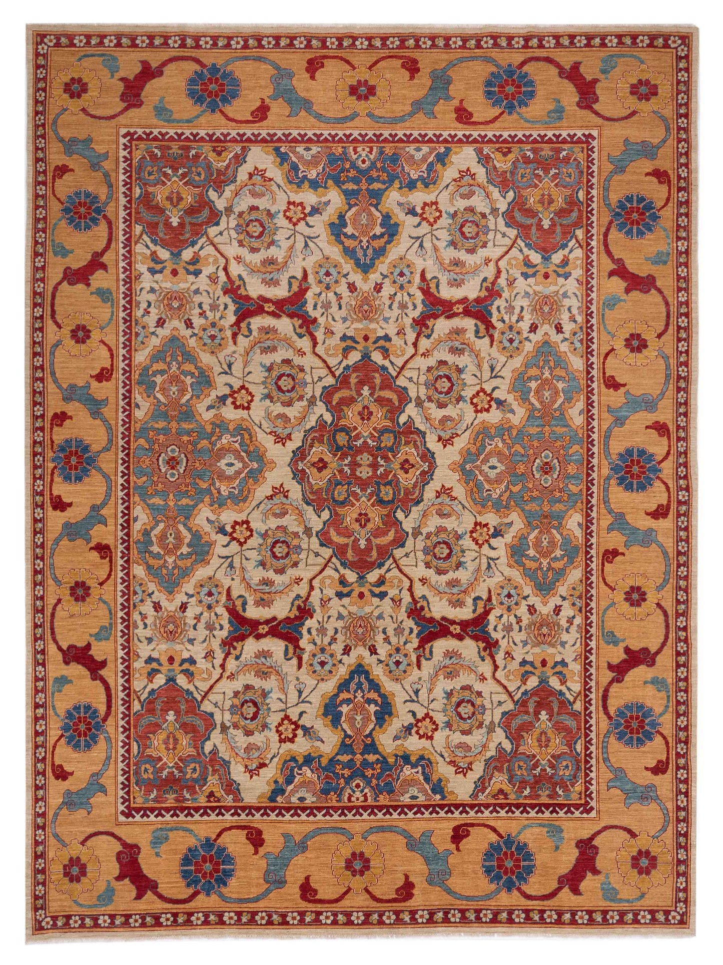 Pasha Antique Loom Fine  Ivory Gold Traditional
