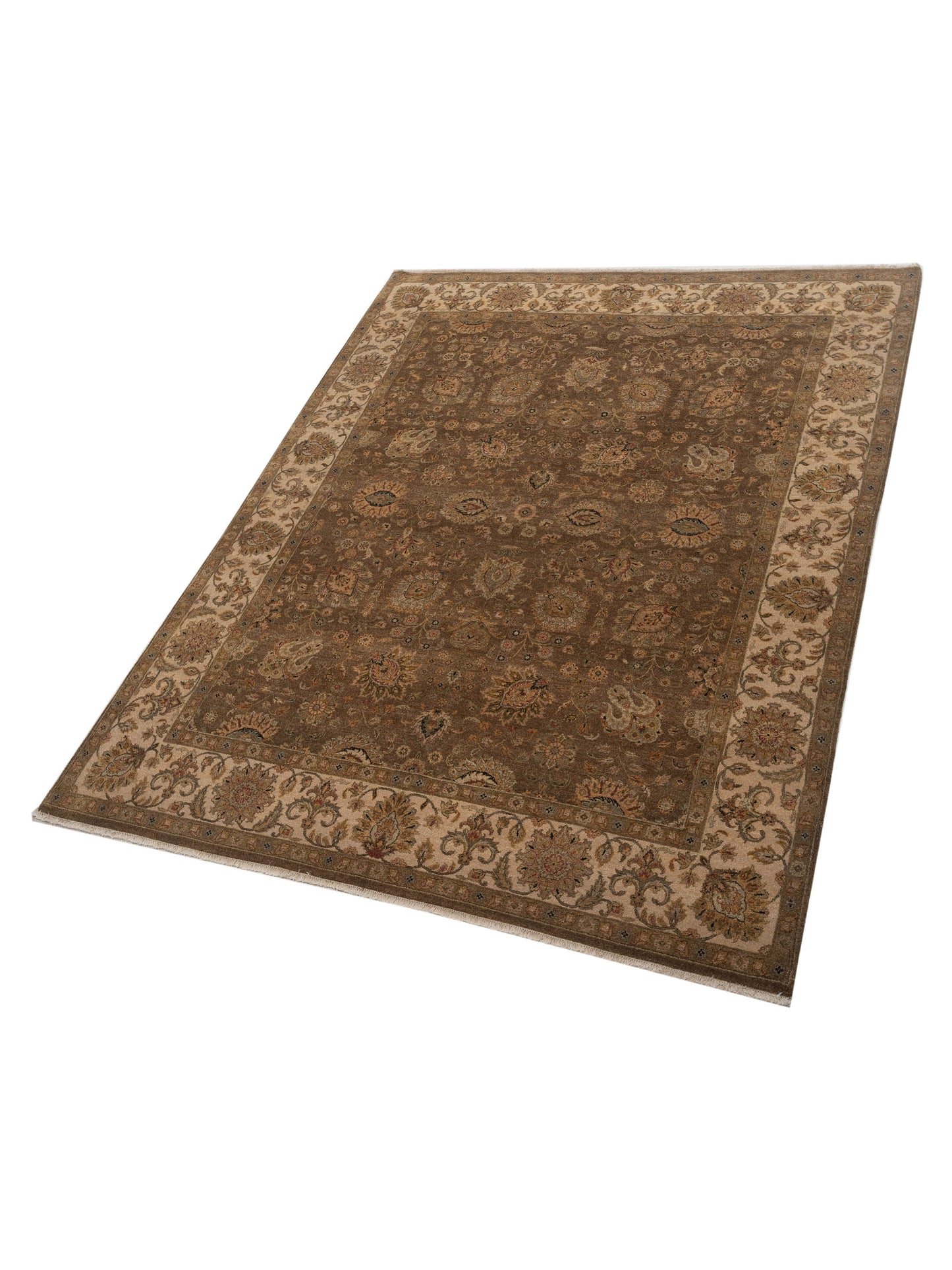 Haji Jalili 111262 Brown Ivory 8.3x10.6 Hand Knotted Rug