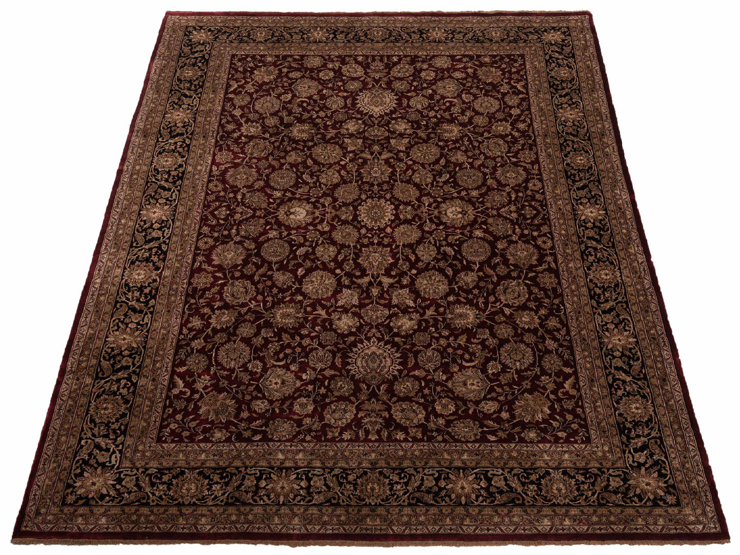 Crown 84153 Red Black 8.11x11.10 Hand Knotted Rug