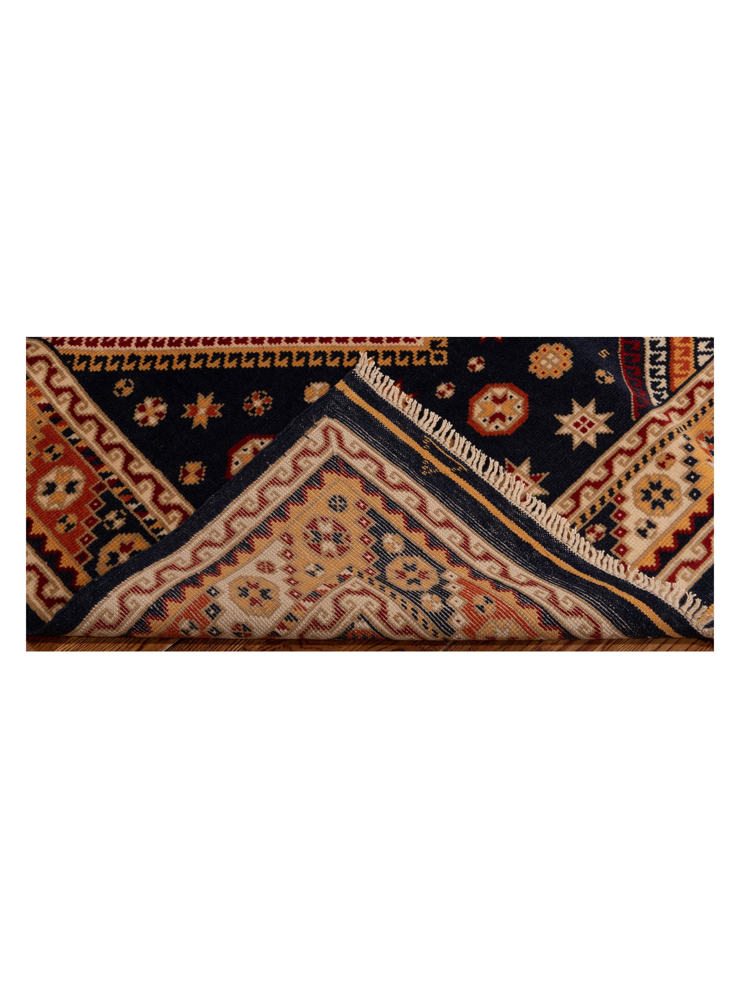 Turkish Shirwan 148378 Navy Gold 3.10x5.5 Hand Knotted Rug