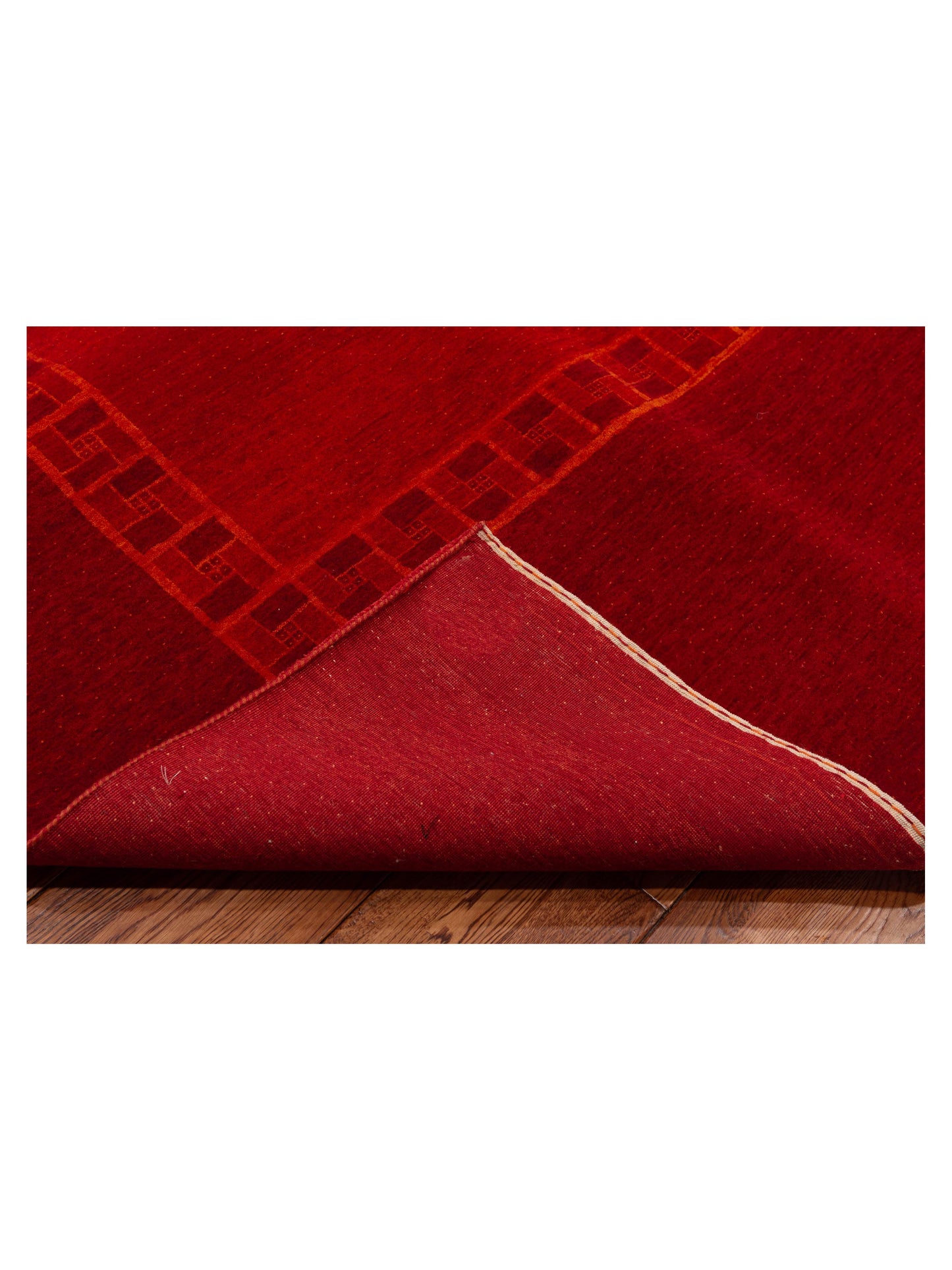 Loribaft 108476 Orange Red 9x11.9 Hand Knotted Rug