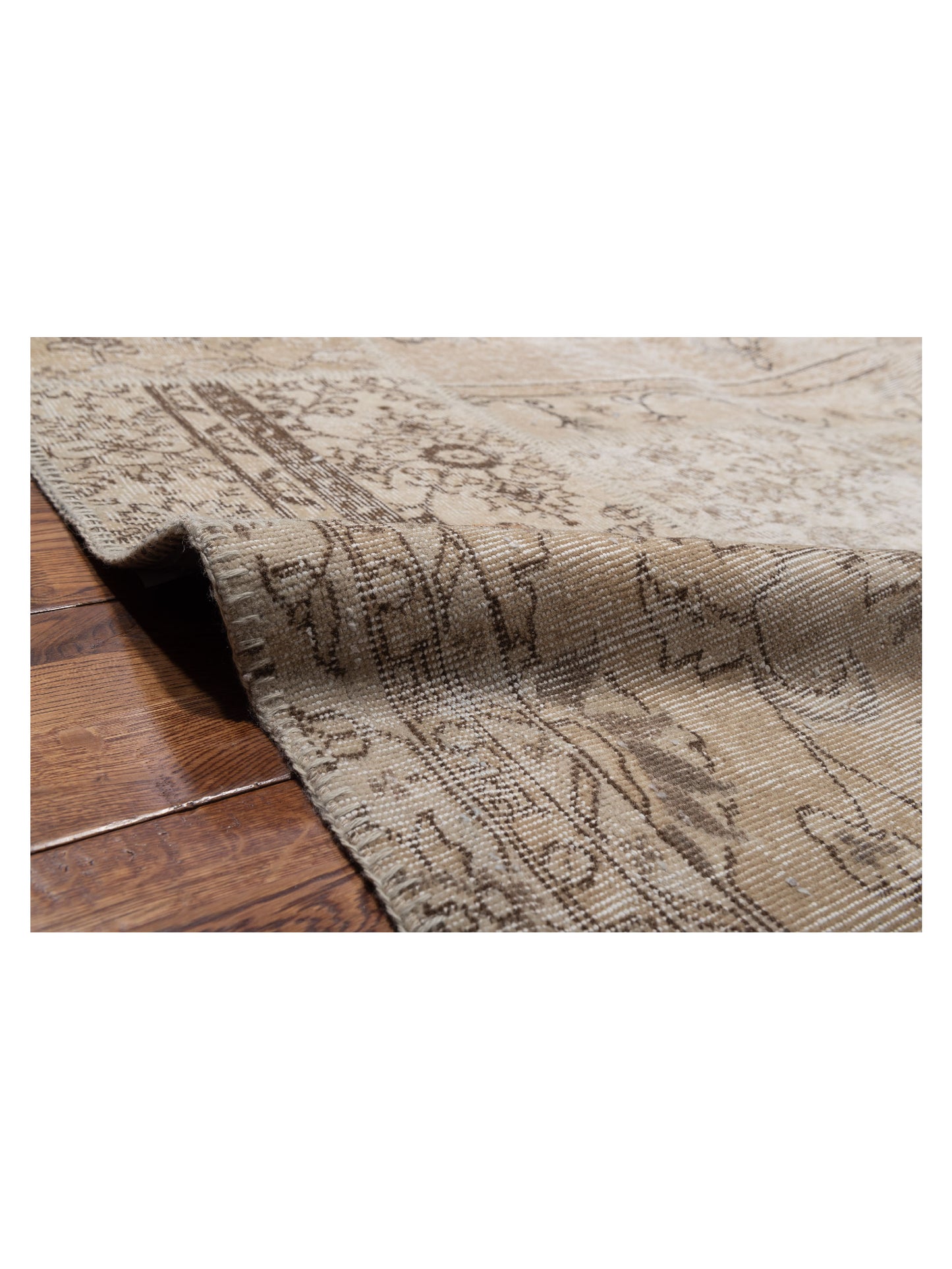 Turkish Vestige Patchwork 123773 Natural 12x18.1 Hand Knotted Rug