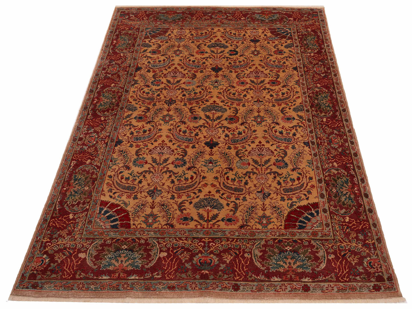 Antique Loom 147423 Gold Rust 6.9x8.4 Hand Knotted Rug