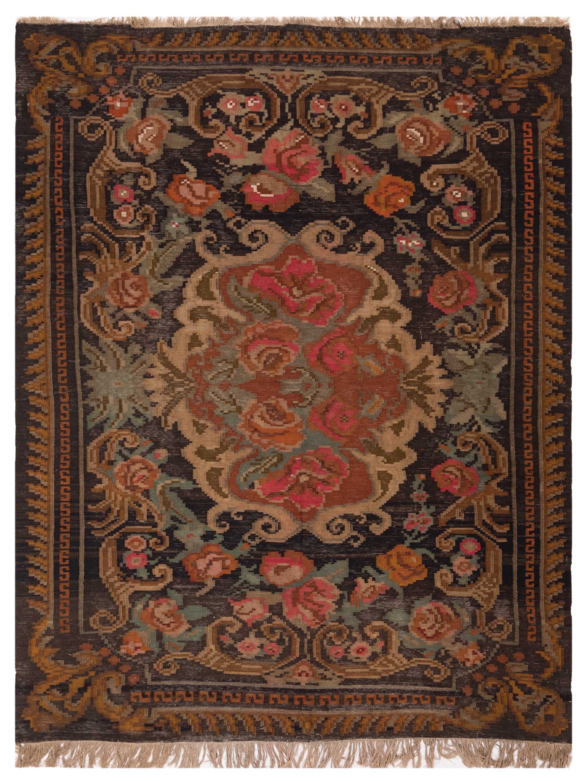 Pasha Old Basserabian Kilim  Black  Traditional