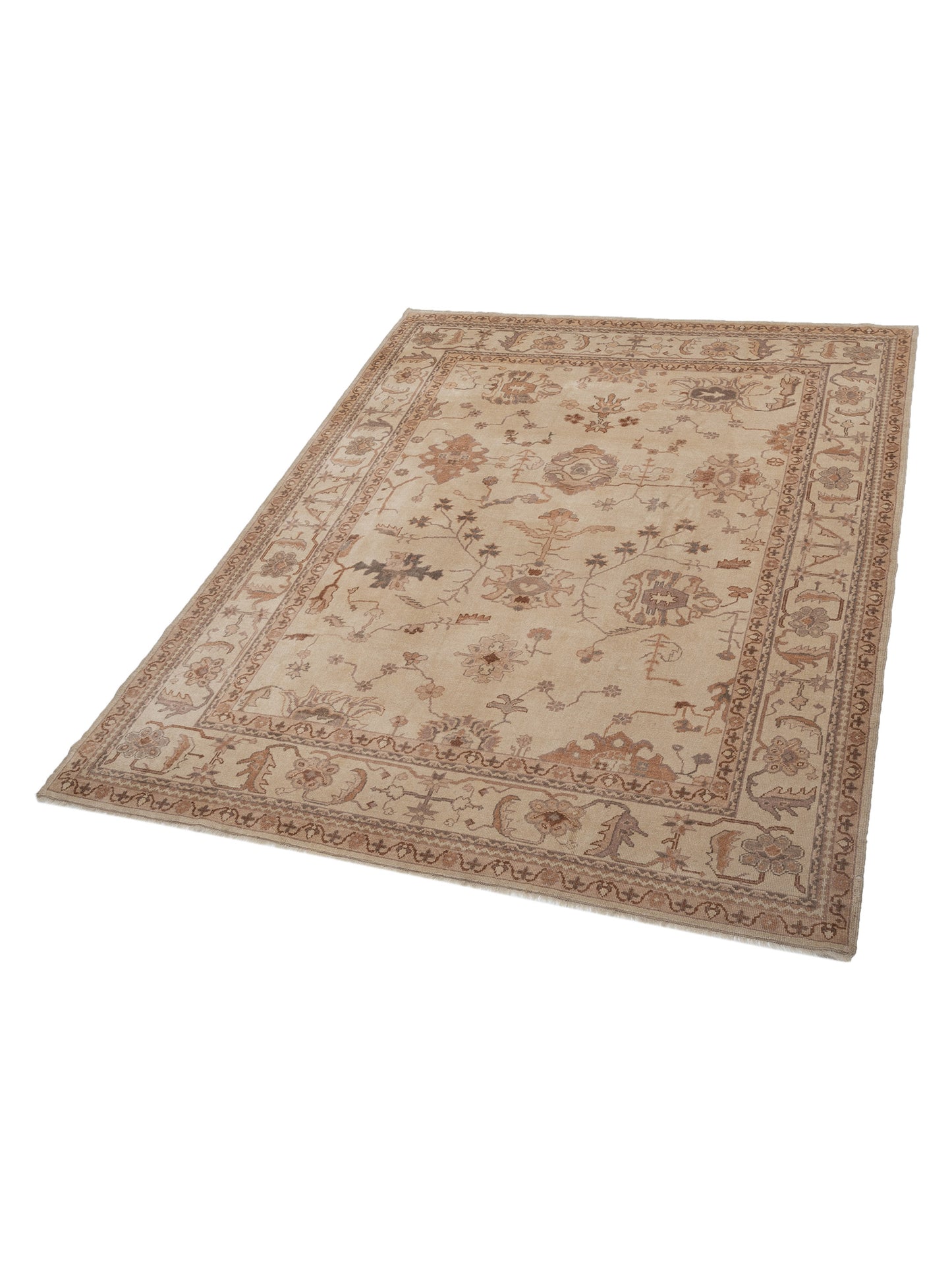 Anadol Oushak 108092 Cream Cream 9x11.6 Hand Knotted Rug
