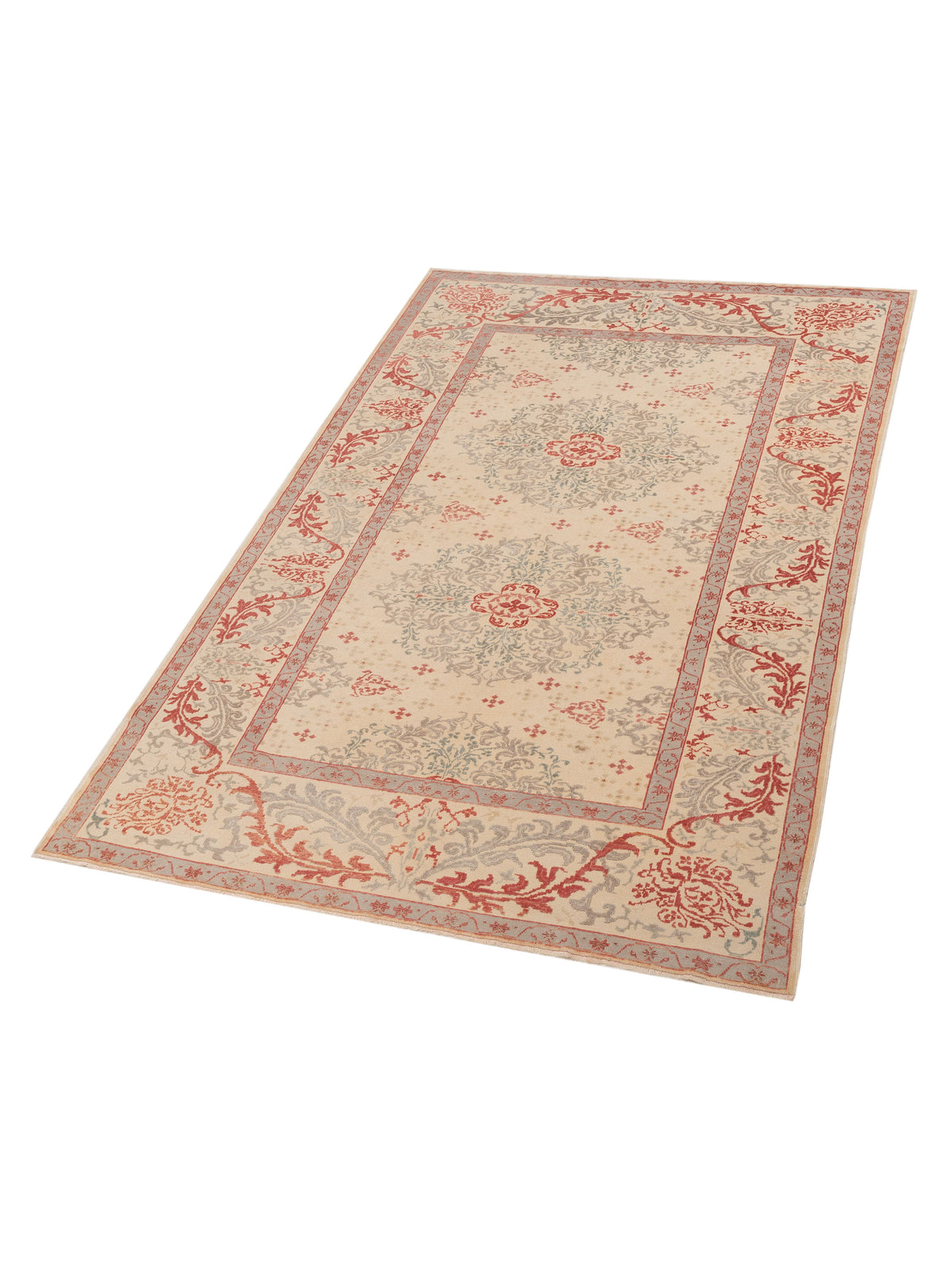 Antique Loom 104552 Ivory Ivory 6.3x9.6 Hand Knotted Rug