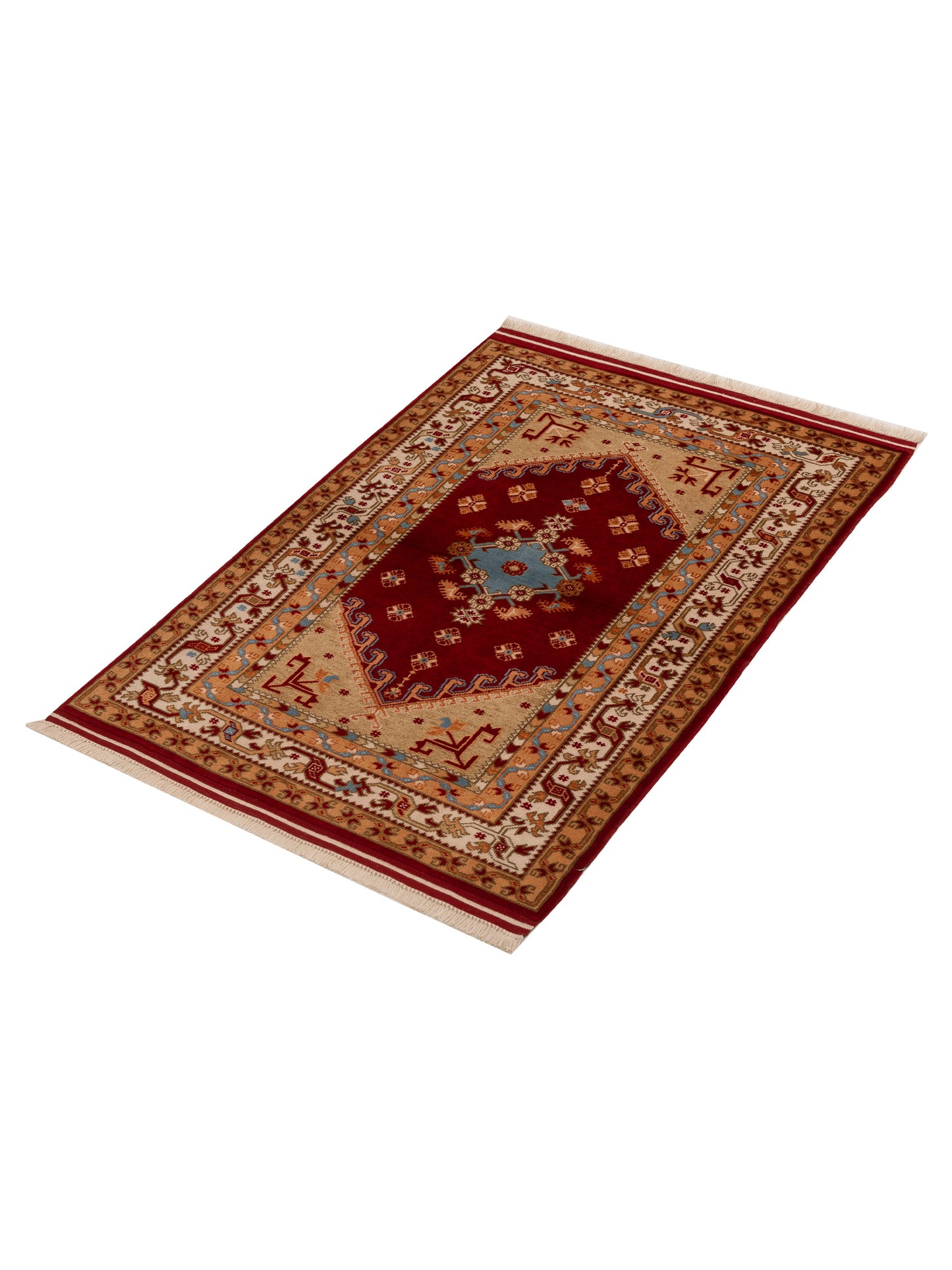 Turkish Shirwan 154037 Red Ivory 3.10x5.9 Hand Knotted Rug