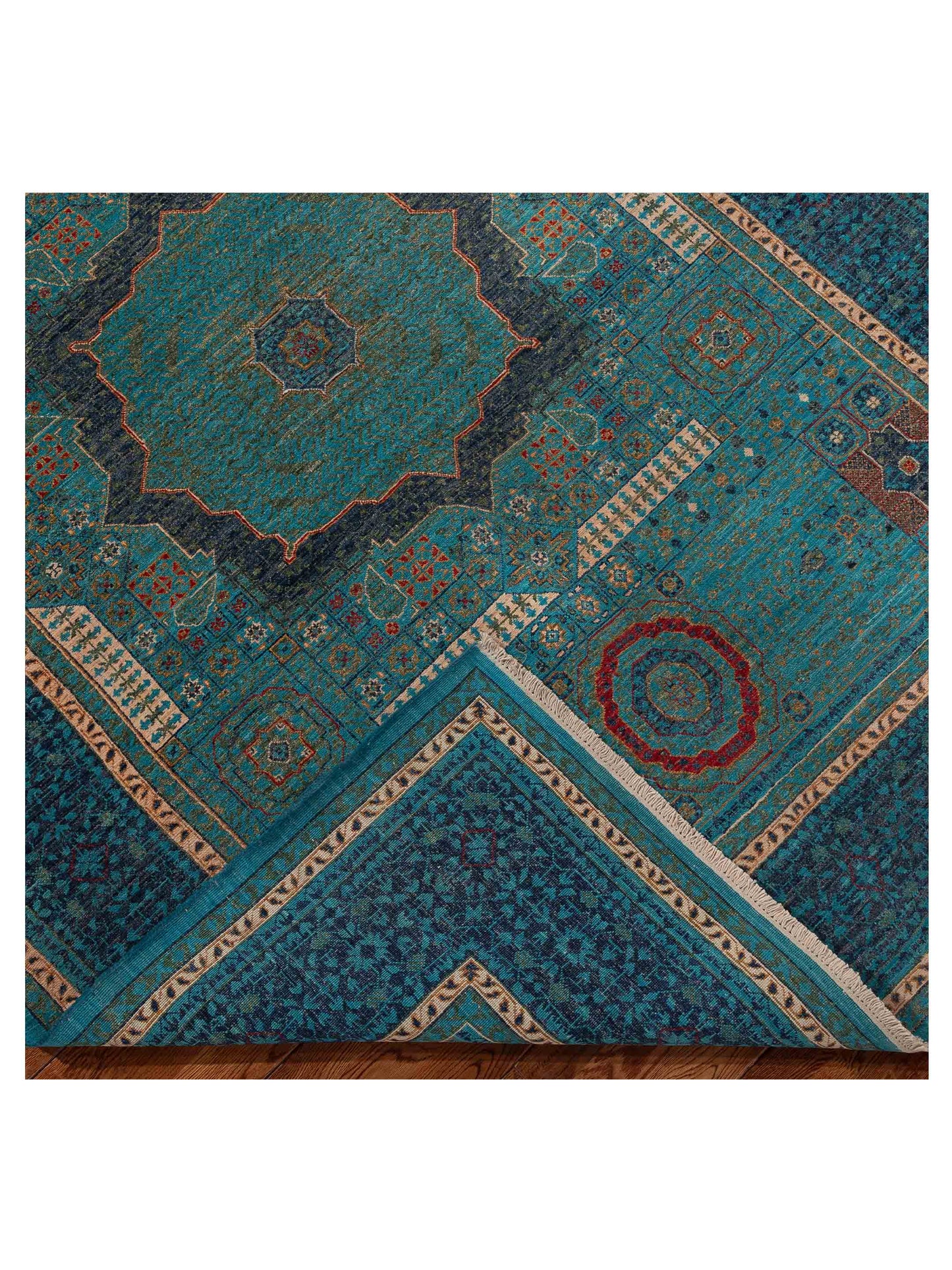 Artisan Mamluk 154614 Blue Purple 5.10x7.8 Hand Knotted Rug