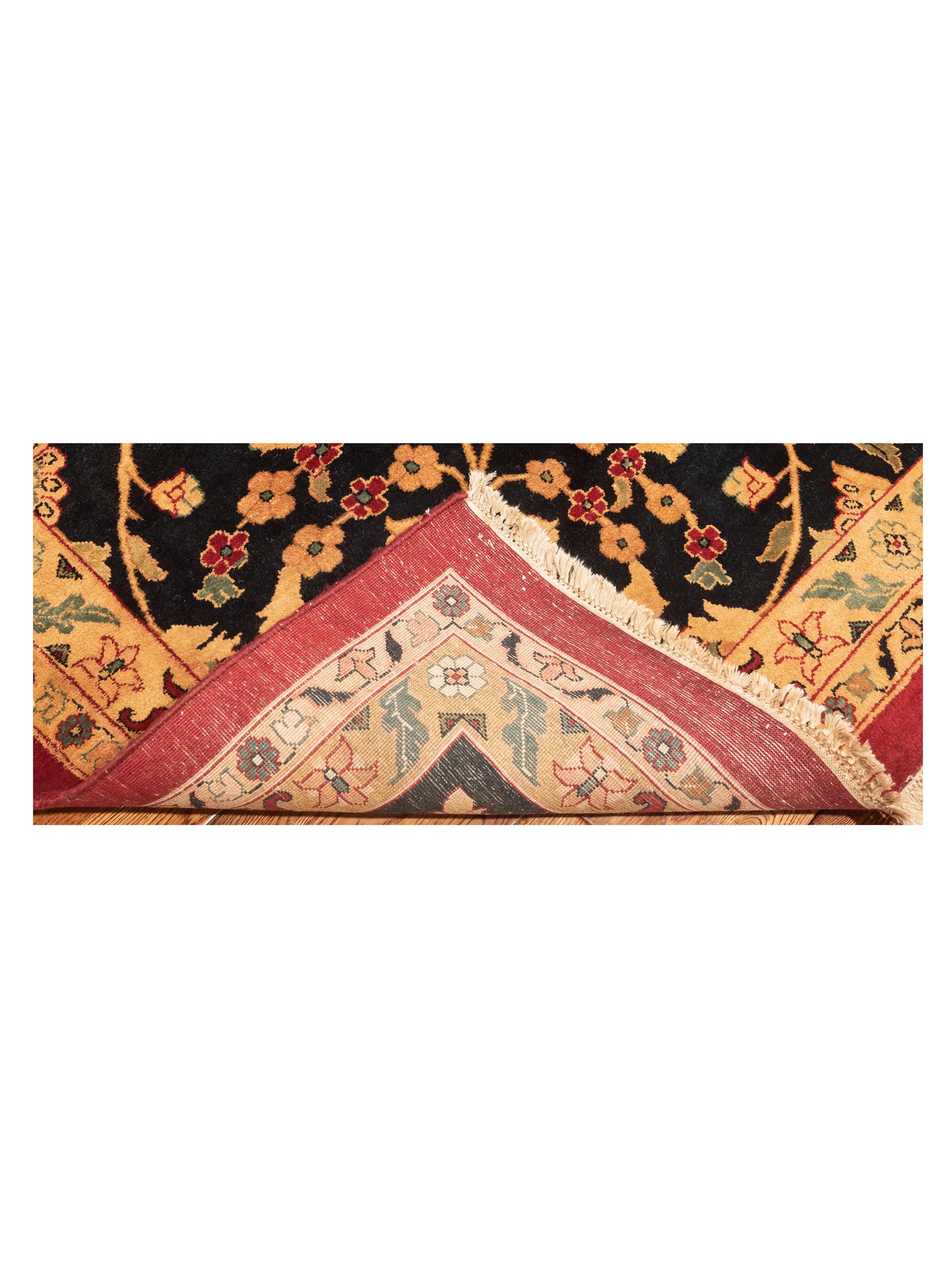 Crown 83588 Red Black 14x19.11 Hand Knotted Rug