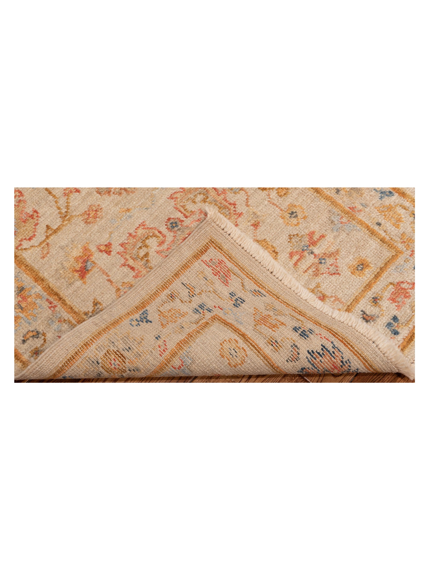 Angora Oushak 148040 Ivory Ivory 2.7x13.4 Hand Knotted Rug