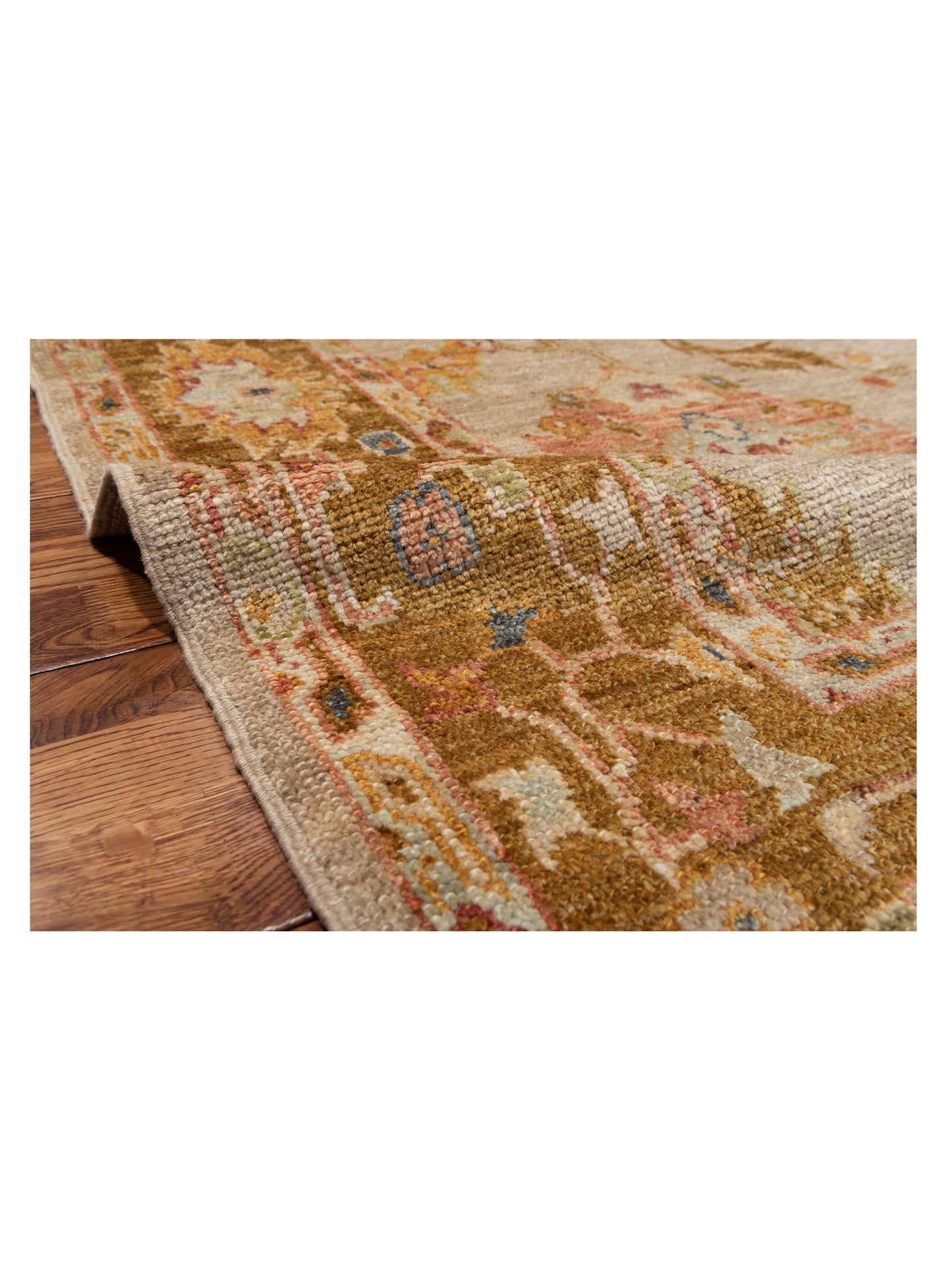 Angora Oushak 144592 Silver Mustard 6.3x12.6 Hand Knotted Rug