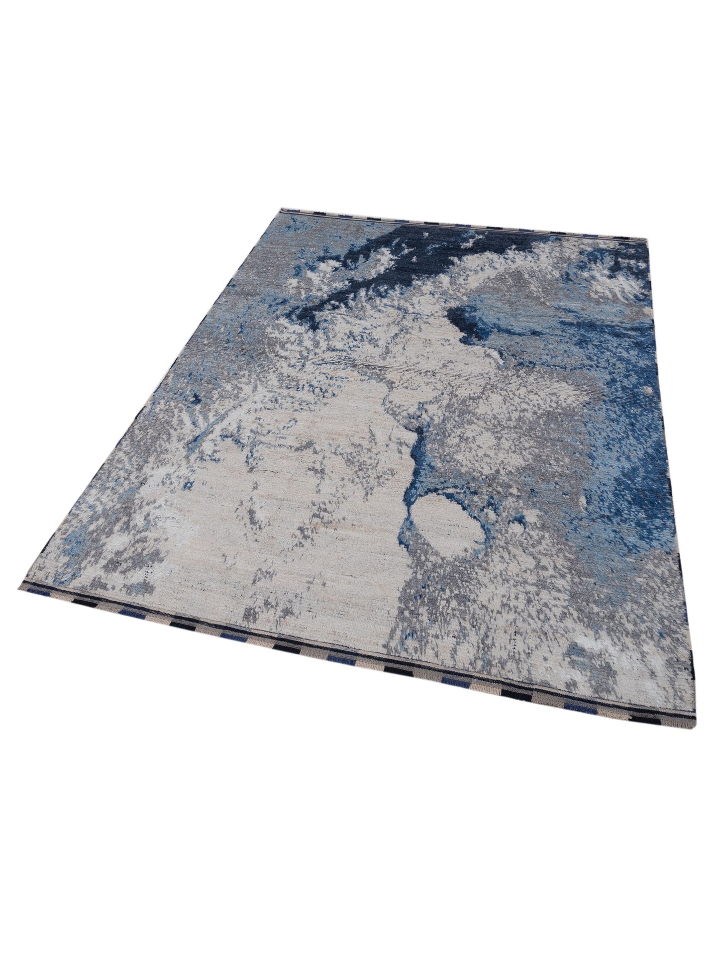 Atlas 149664 Silver Blue 8x9.9 Hand Knotted Rug