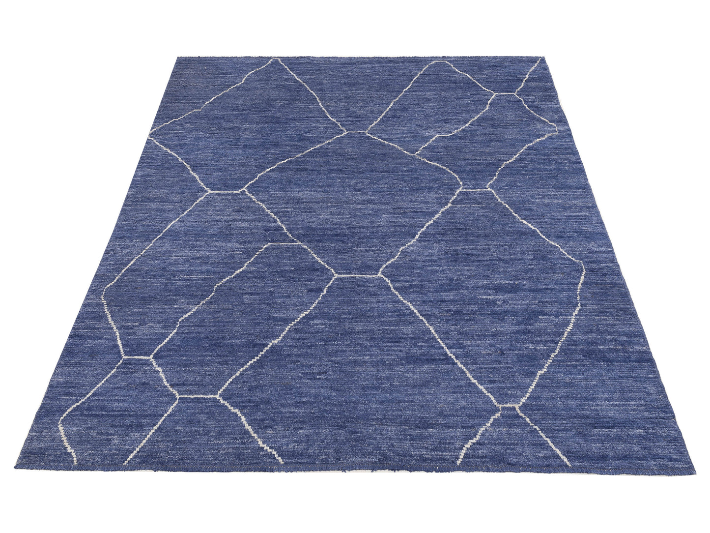 Berber Aspendos Blue Blue 8.2x10.3 Hand Knotted Rug