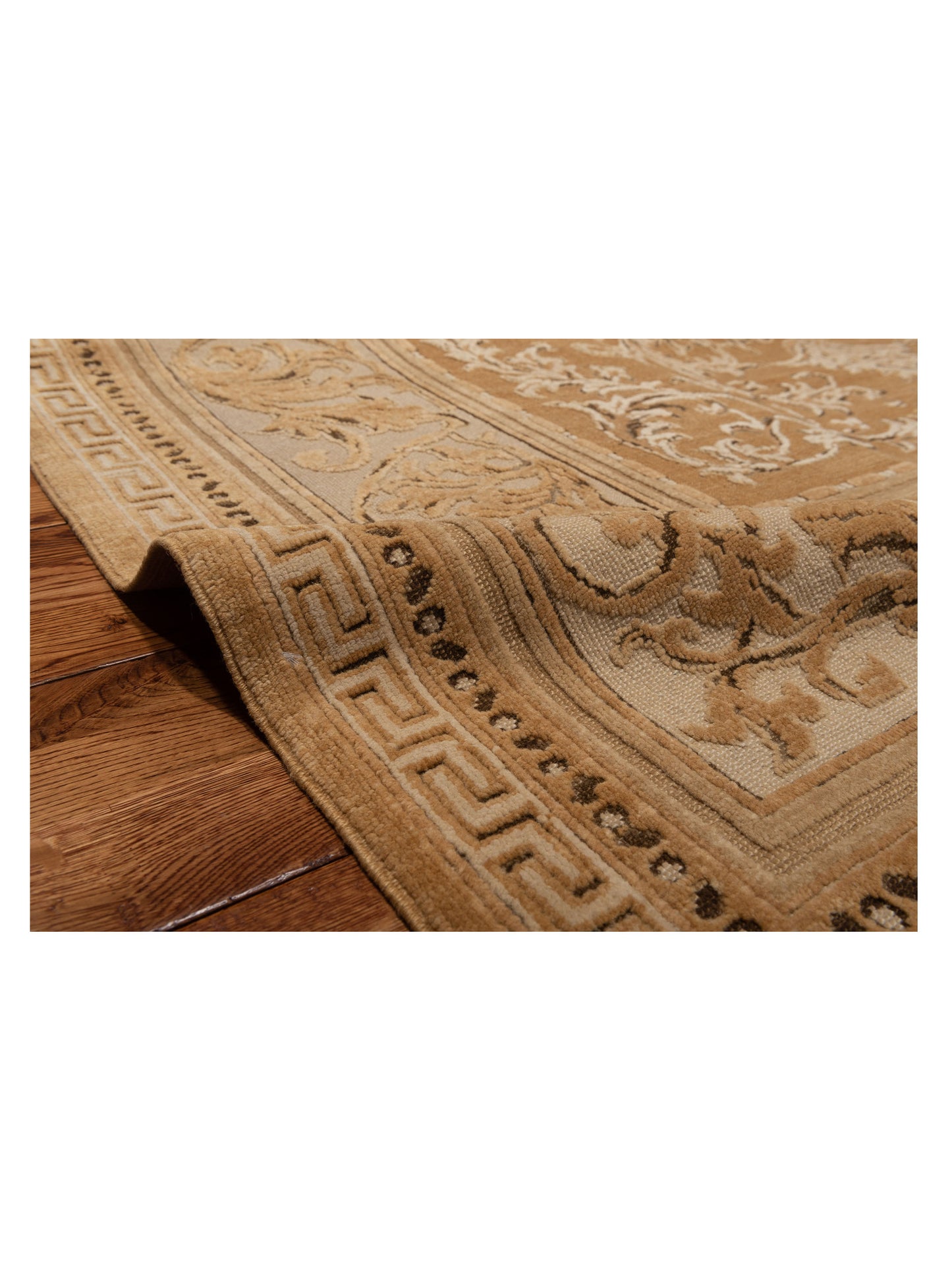 Turkish Elvan 79757 Gold Ivory 8x10.3 Hand Knotted Rug
