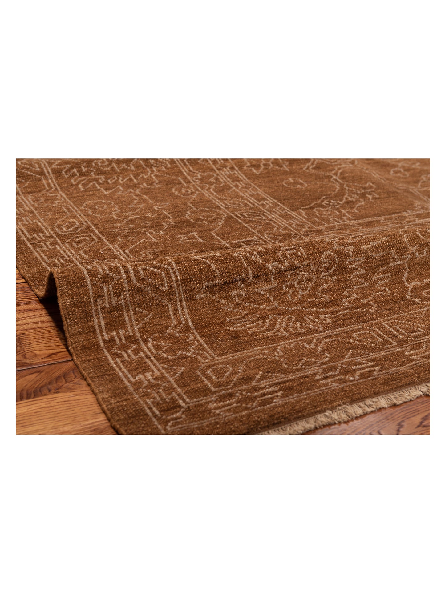 Defne Ruby Brown Silver 9.3x11.11 Hand Knotted Rug