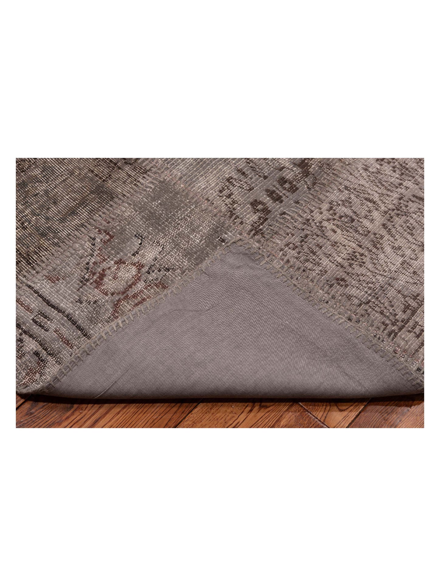 Turkish Vestige Patchwork 129768 Gray 9.1x12.1 Hand Knotted Rug