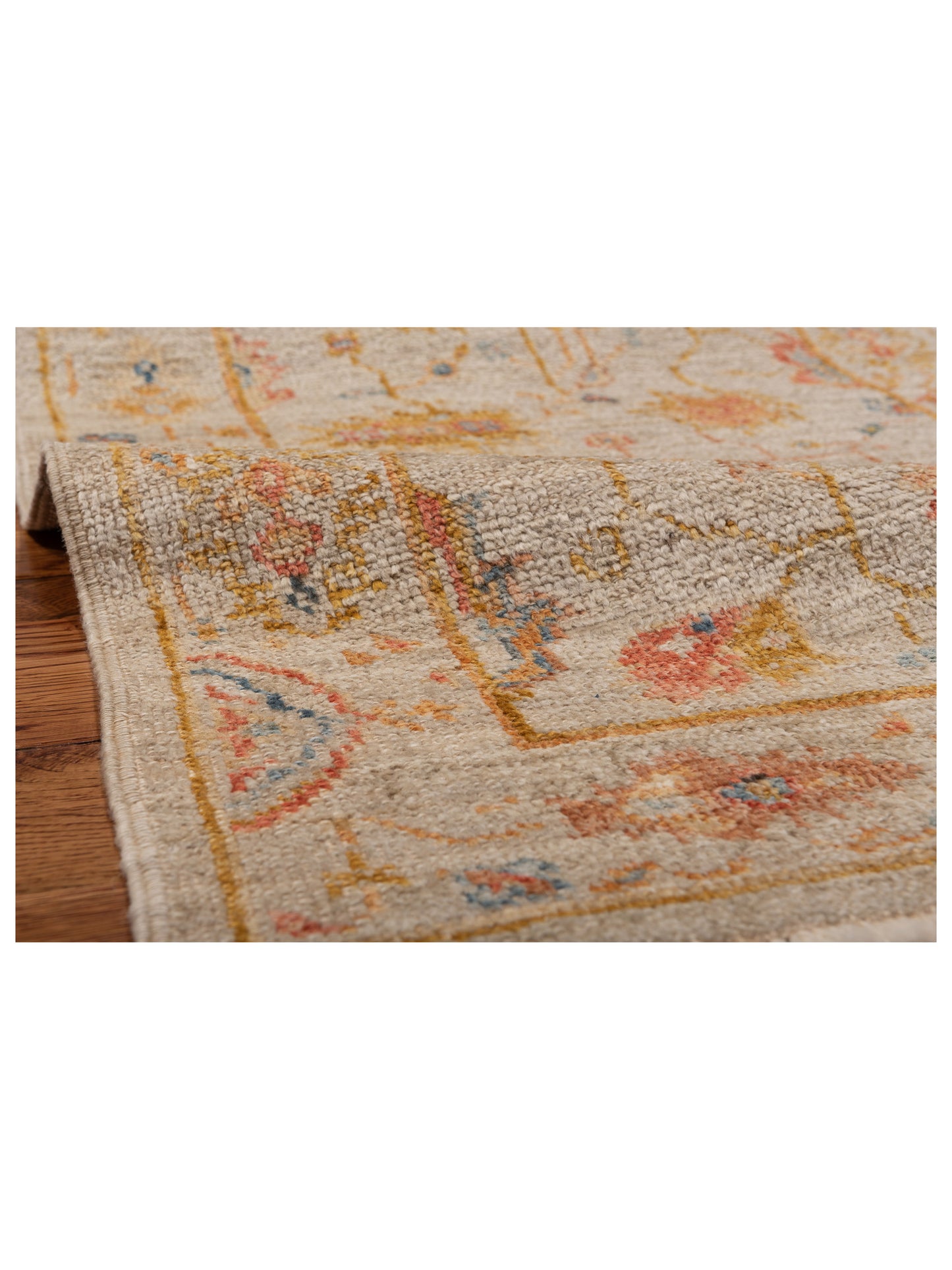 Angora Oushak 148124 Ivory Ivory 2.7x13.7 Hand Knotted Rug