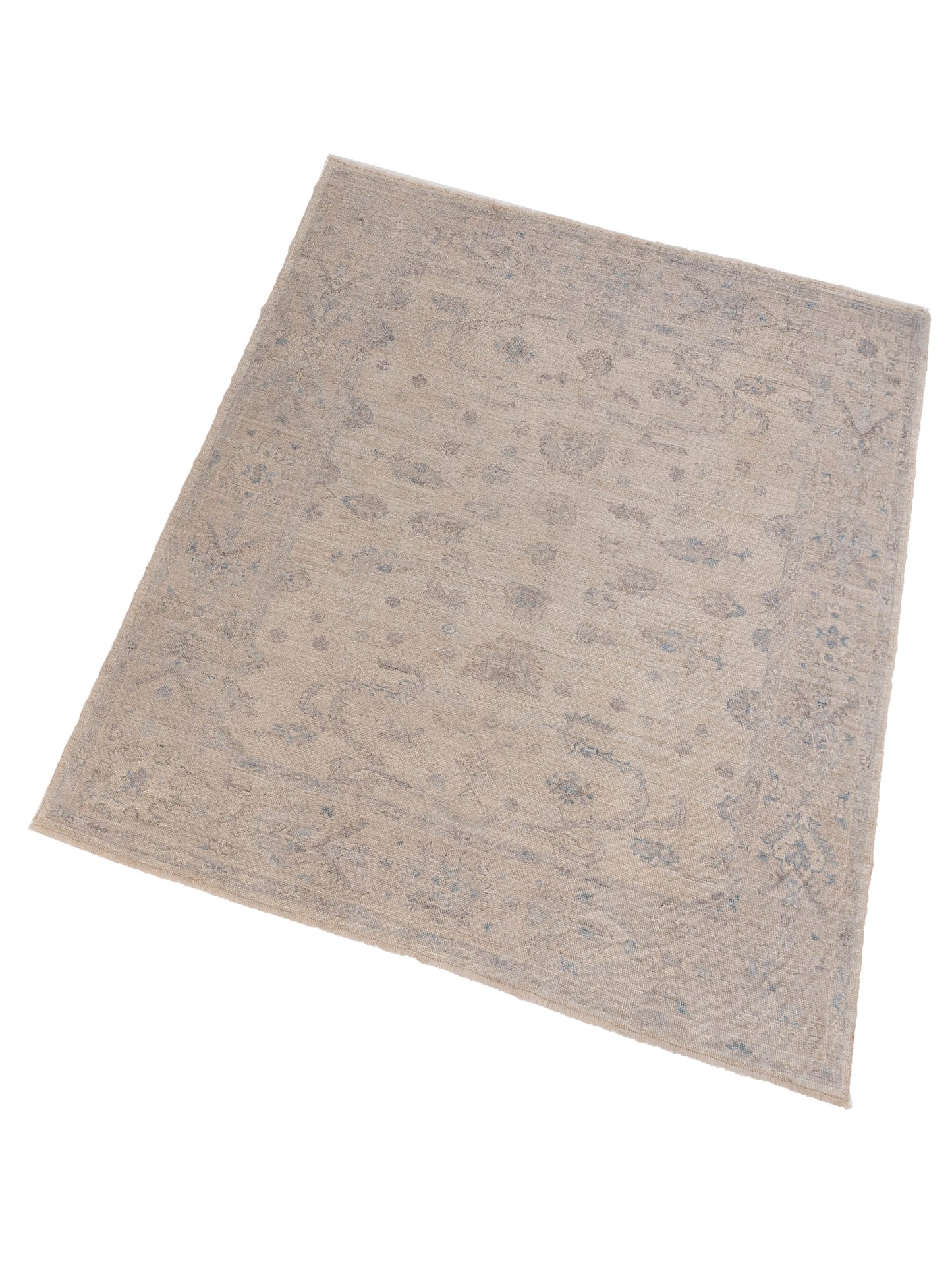 Angora Oushak 150764 Silver Gray 7.7x8.9 Hand Knotted Rug