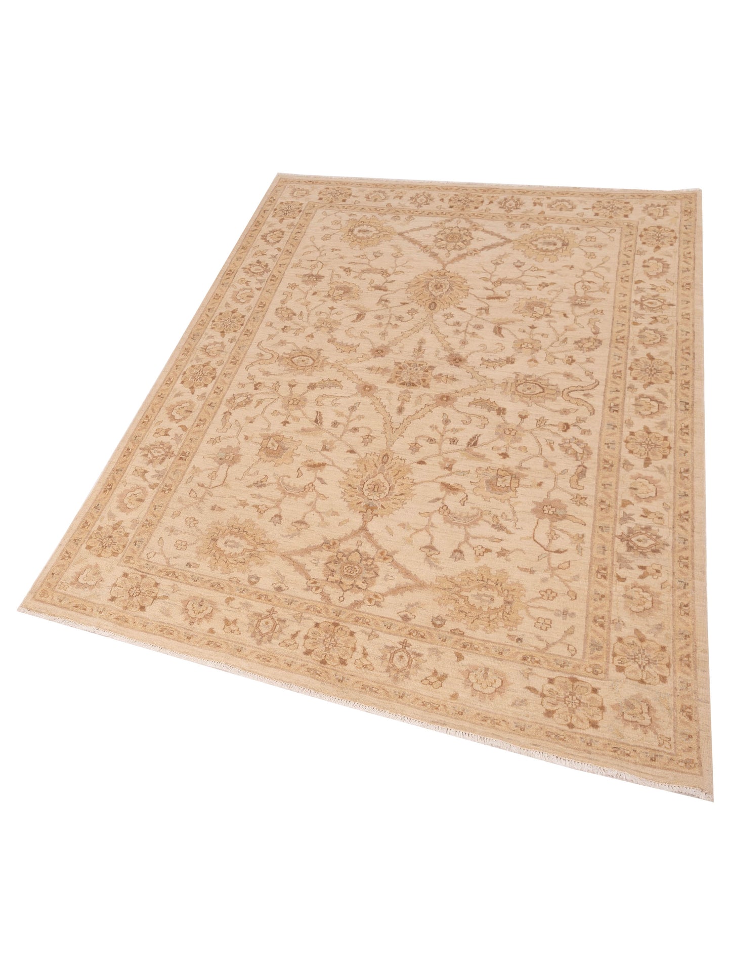 Laila 112523 Ivory Ivory 5.7x7.10 Hand Knotted Rug